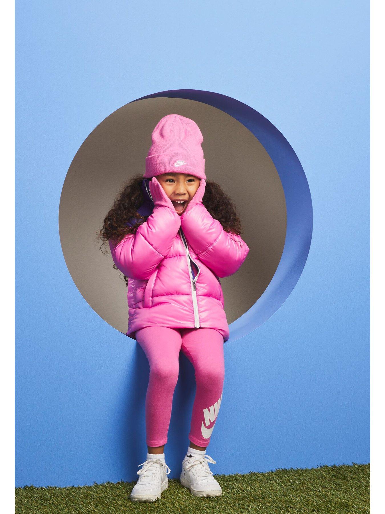 Image 1 of 4 of Nike Kids Girls Futura Beanie/glove Set - Pink