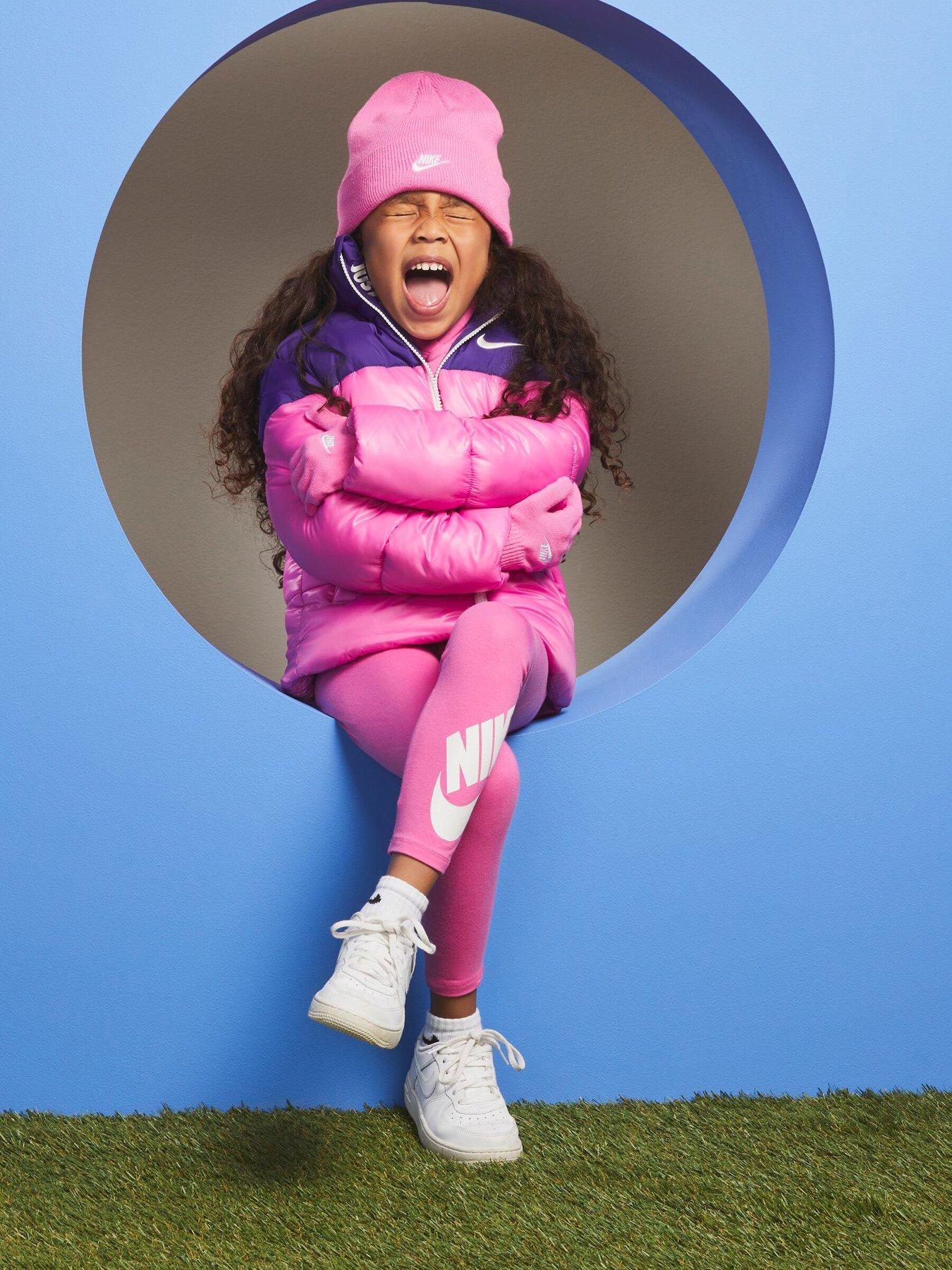 Image 4 of 4 of Nike Kids Girls Futura Beanie/glove Set - Pink