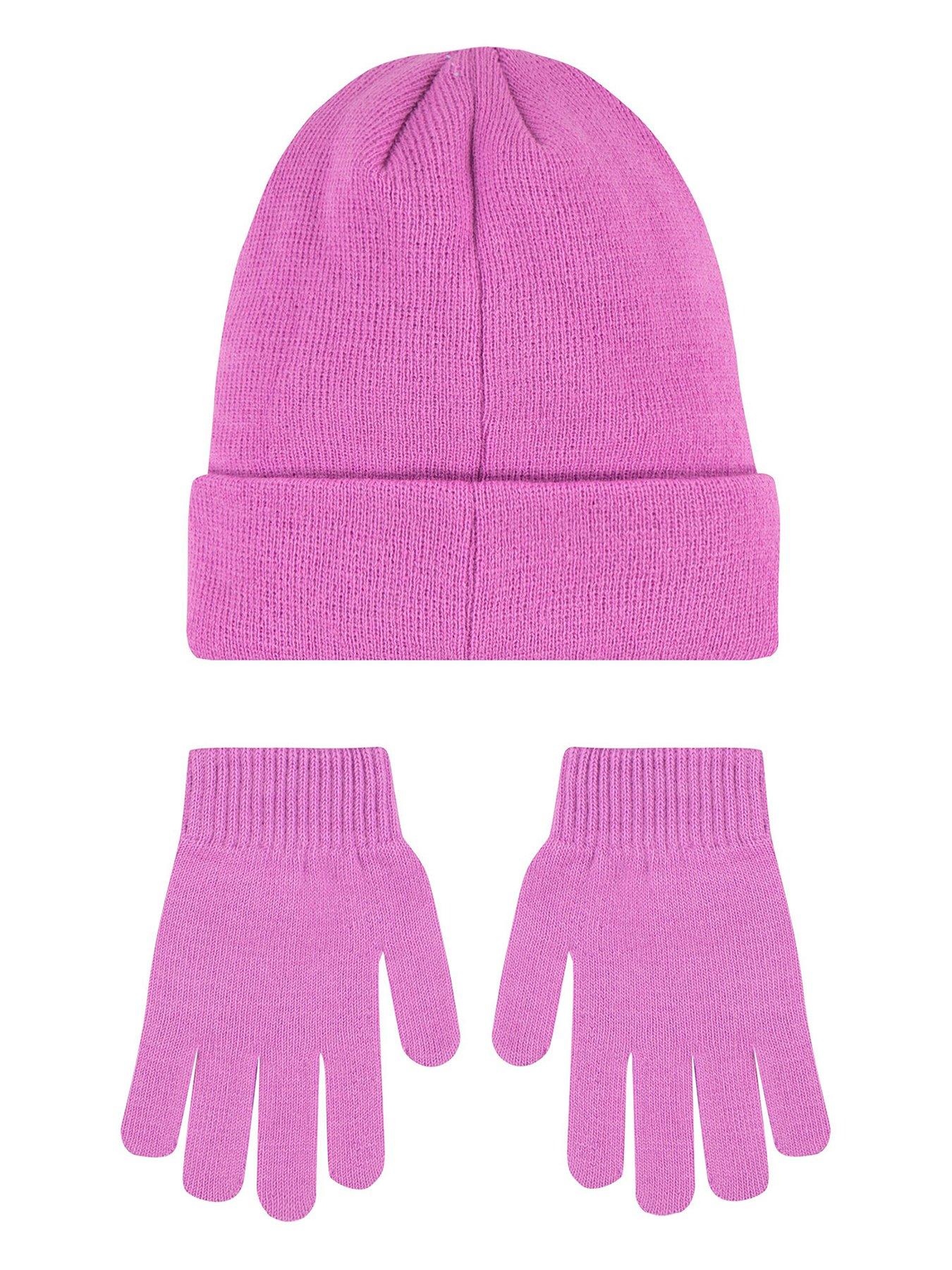 Image 2 of 3 of Nike Junior Girls Futura Beanie/Glove Set - Pink