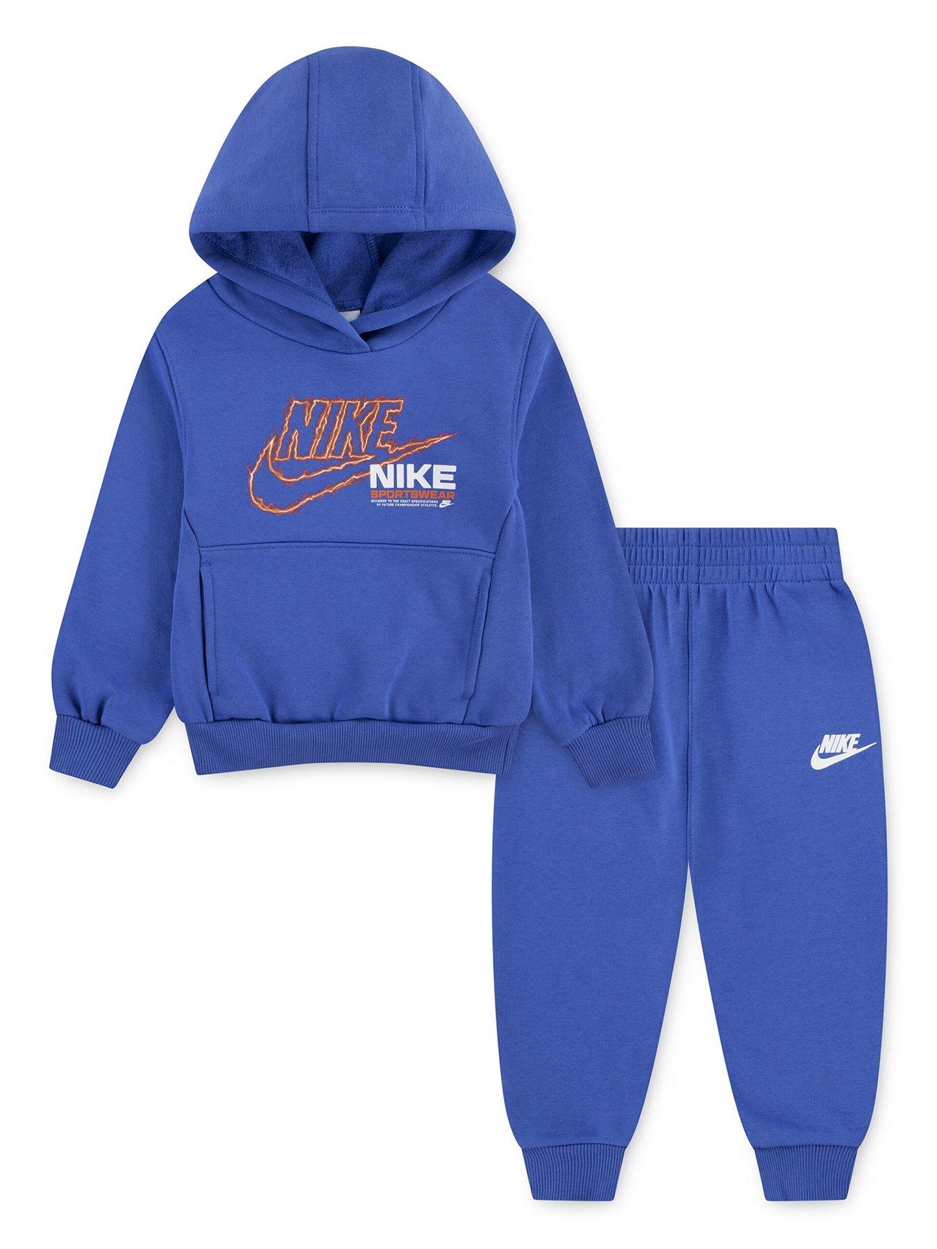 Nike Kids Boys Fleece Hoodie And Jogger Set - Blue