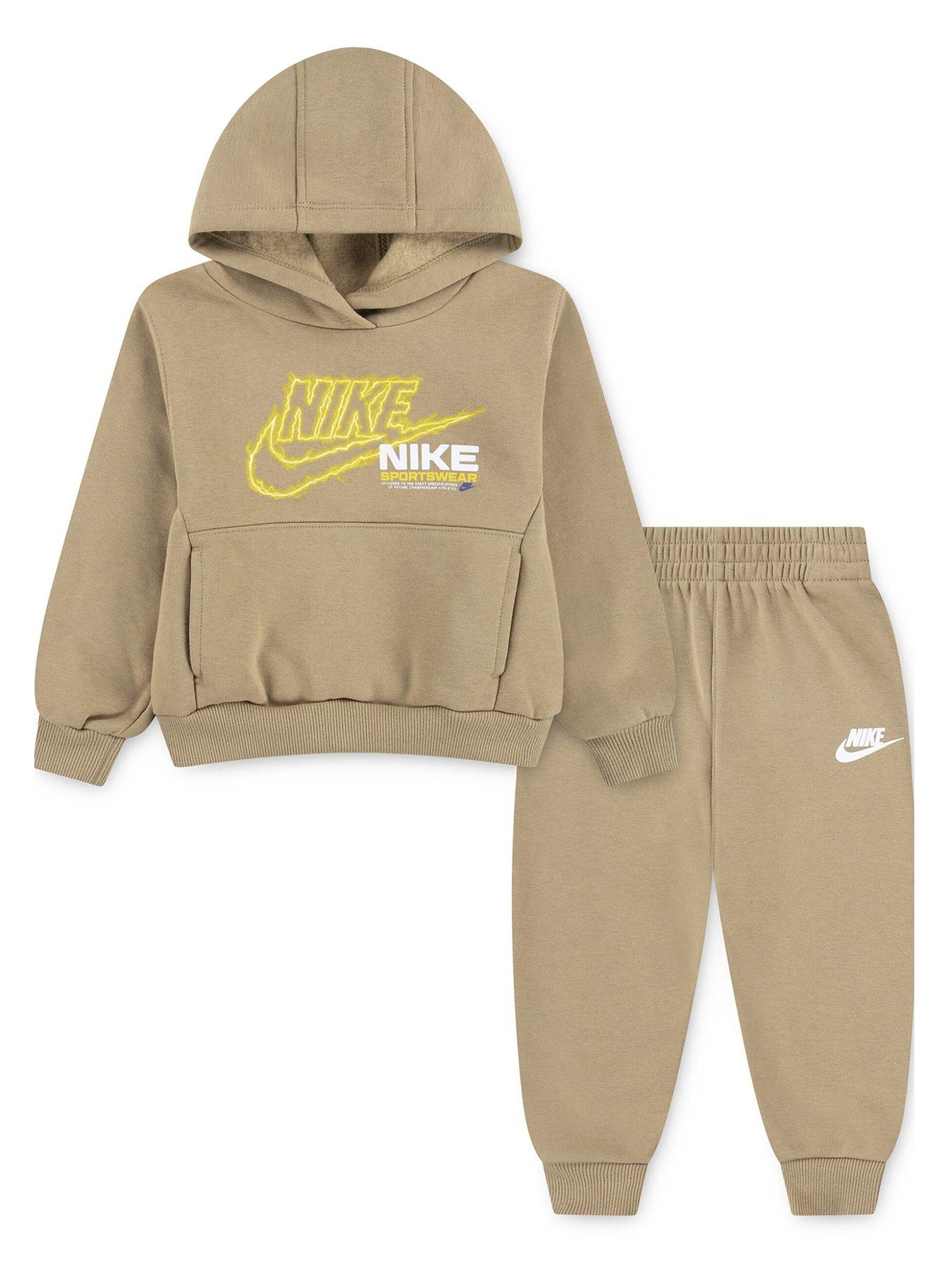 Image 1 of 4 of Nike Infant Boys Fleece Hoodie And Jogger Set - Beige