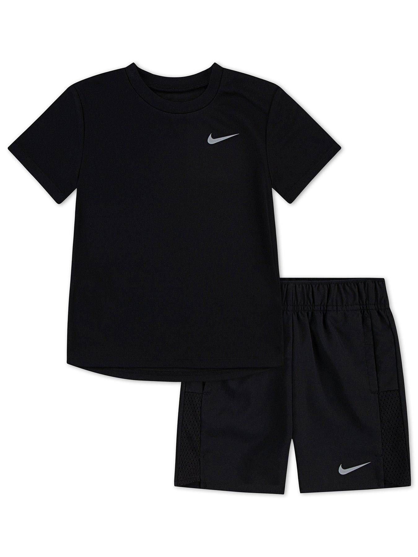  image of nike-kids-boys-miler-challenger-short-and-t-shirt-set-black