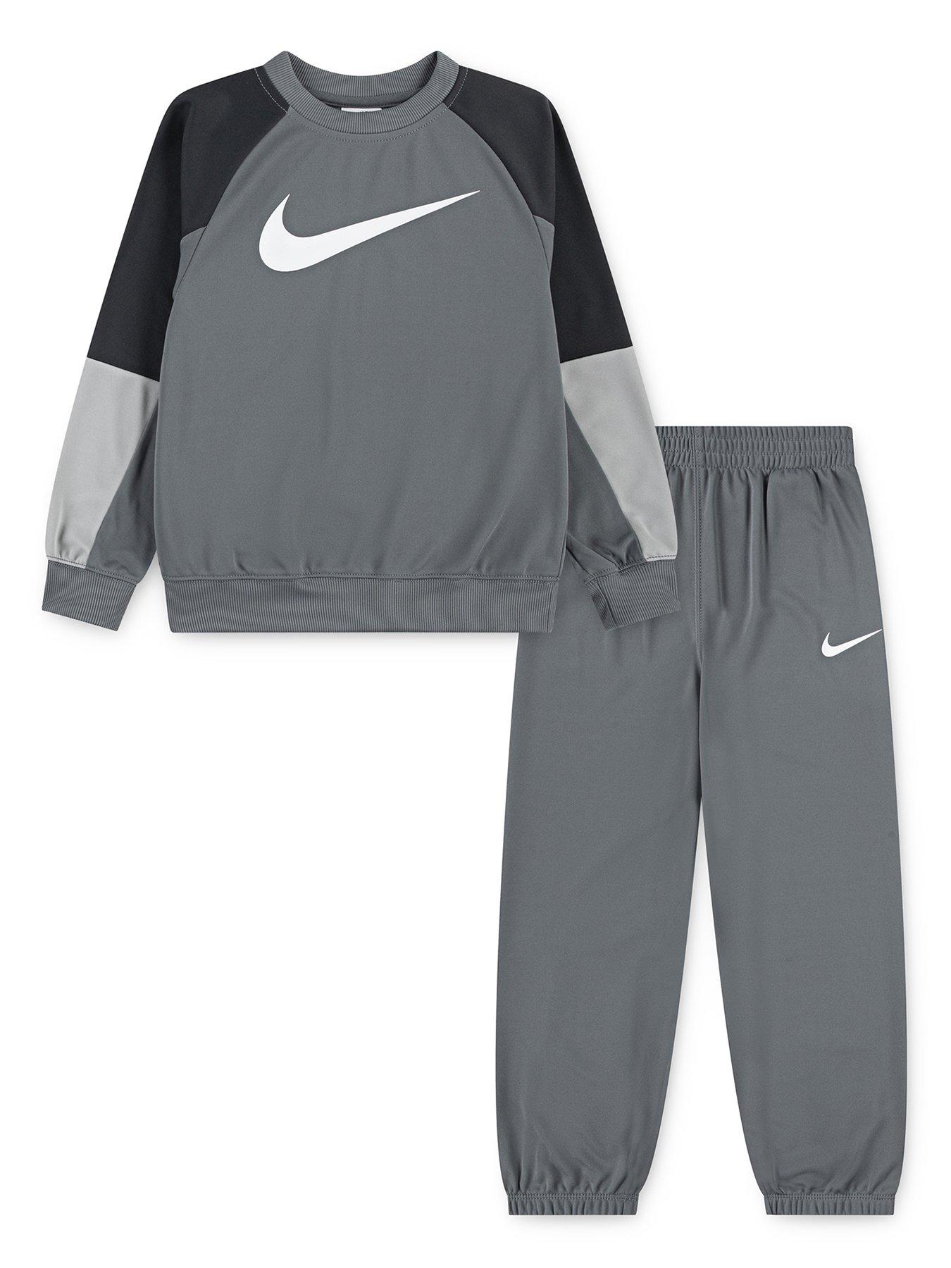 Nike Kids Unisex Lifestyle Essentials Crew Tracksuit - Grey