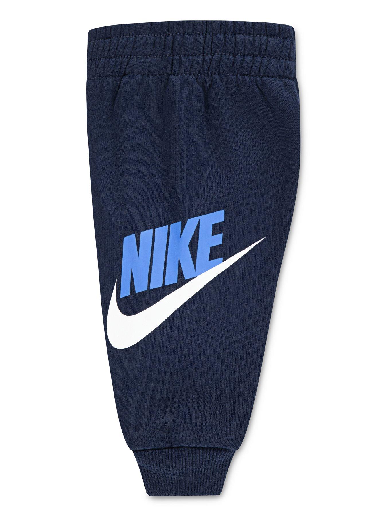  image of nike-infant-unisex-colour-blocked-jogger-hoodie-and-t-shirt-set-navy