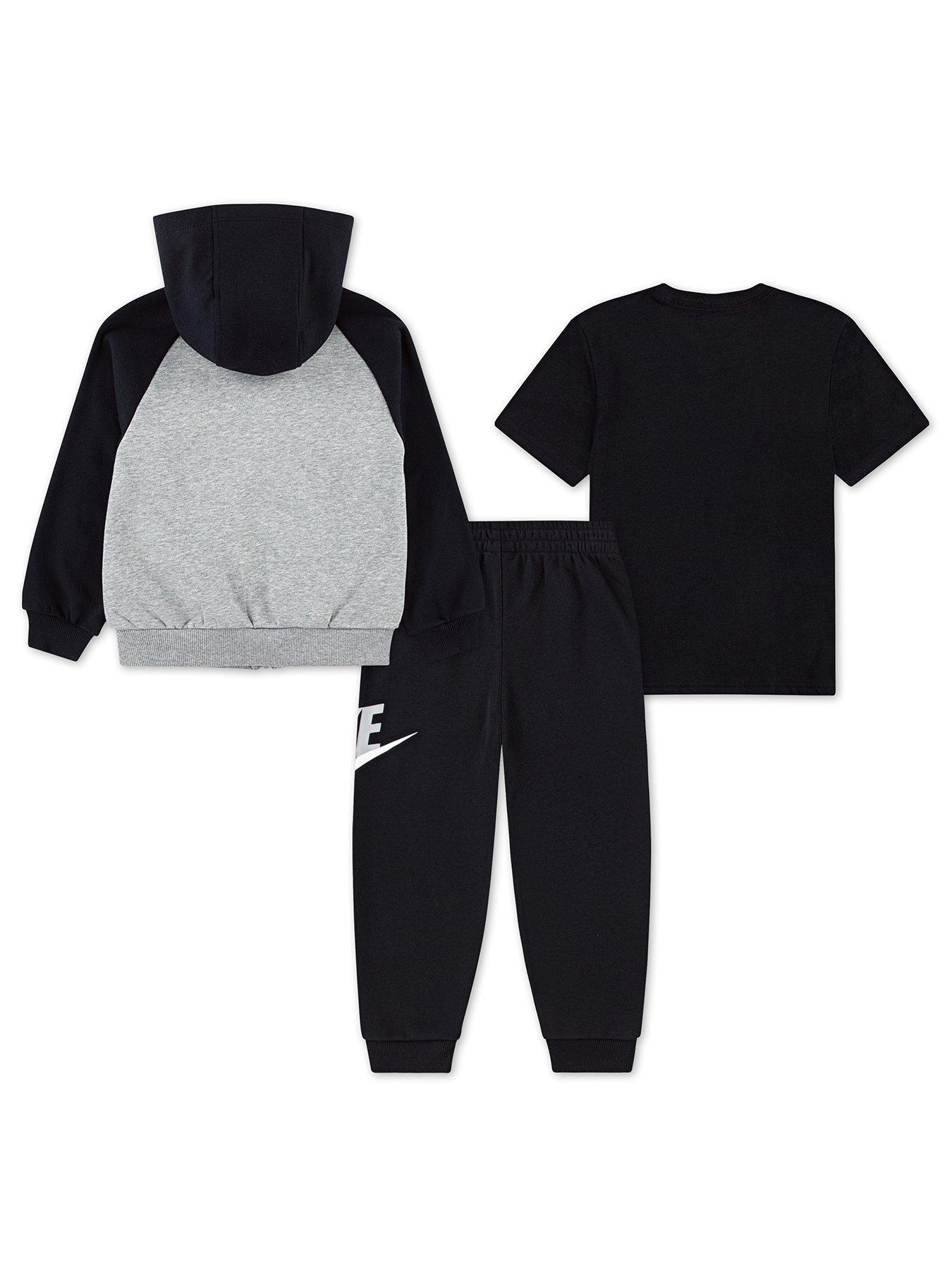 Image 2 of 5 of Nike Kids Unisex Colour Blocked Jogger, Hoodie And T-Shirt Set - Black