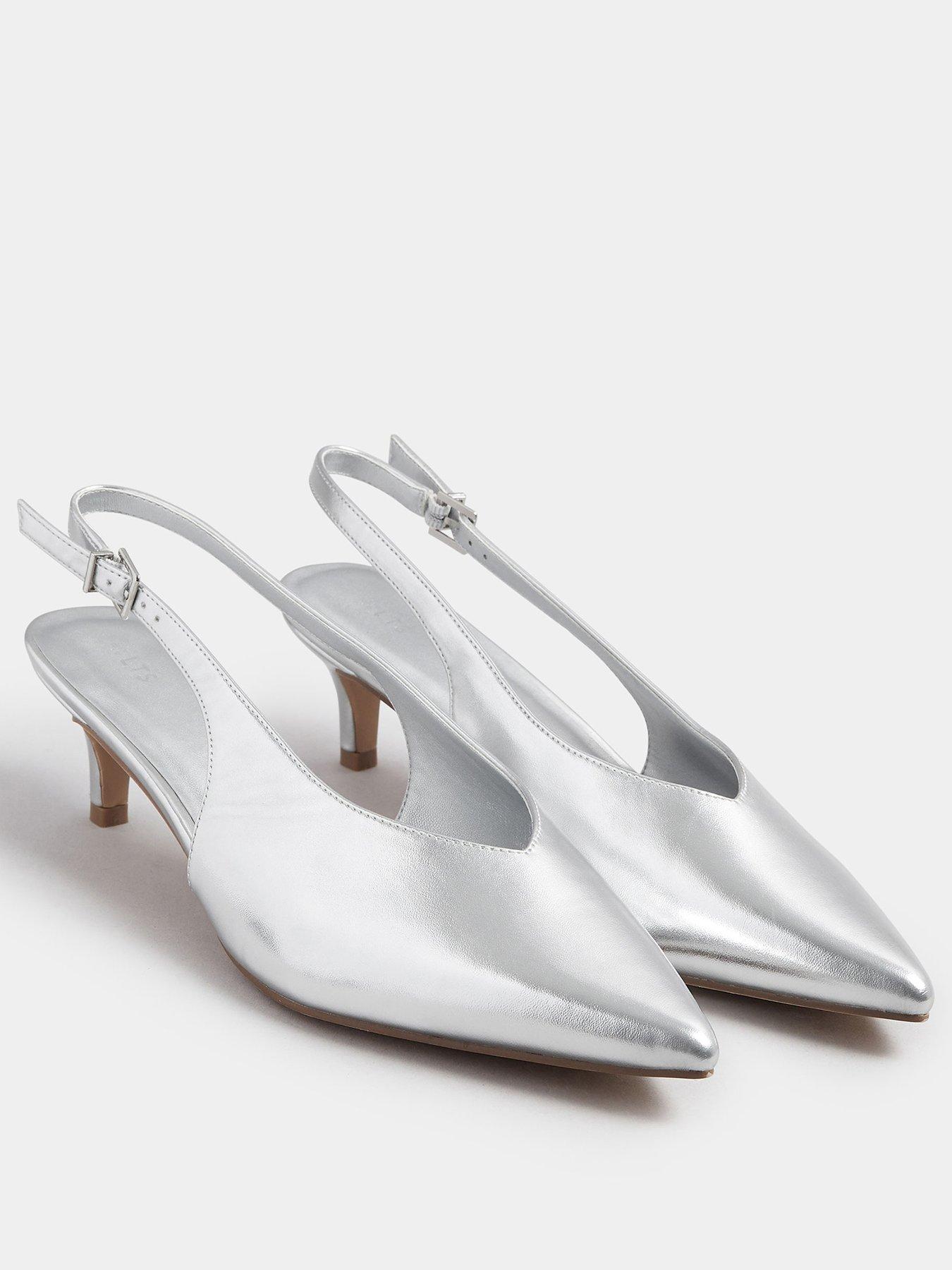 Image 2 of 4 of Long Tall Sally V Cut Kitten Heel Slingbacks - Black