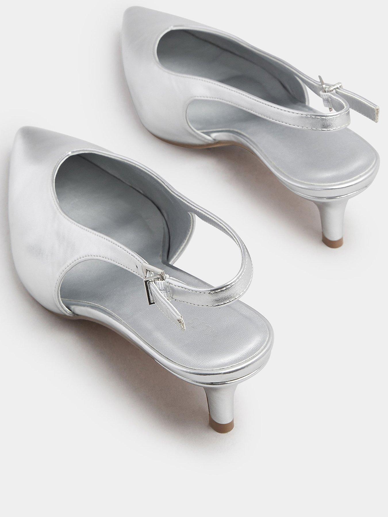 Image 3 of 4 of Long Tall Sally V Cut Kitten Heel Slingbacks - Black
