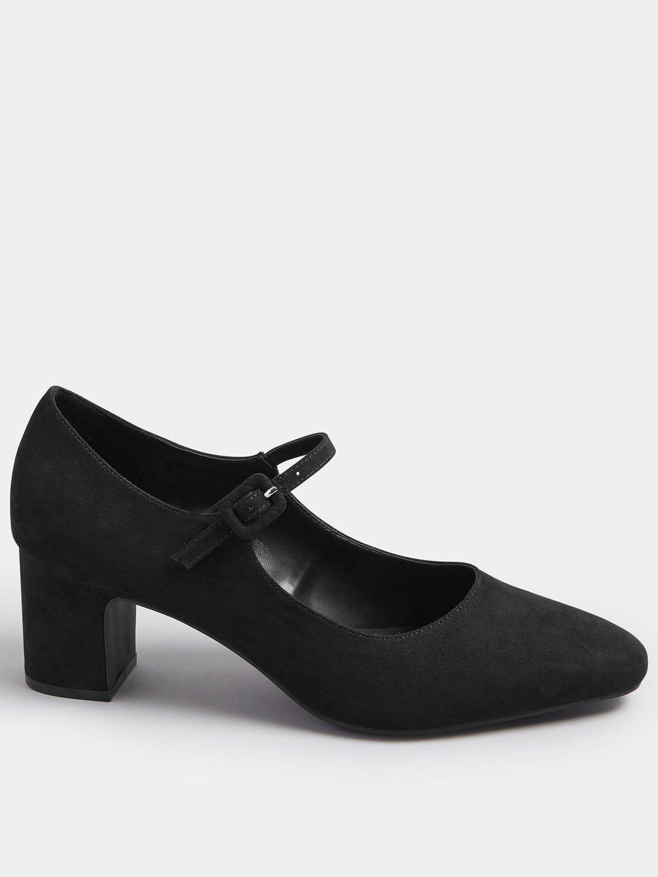 Image 1 of 4 of Long Tall Sally Pointed Toe Block Heel Mary-Jane - Black