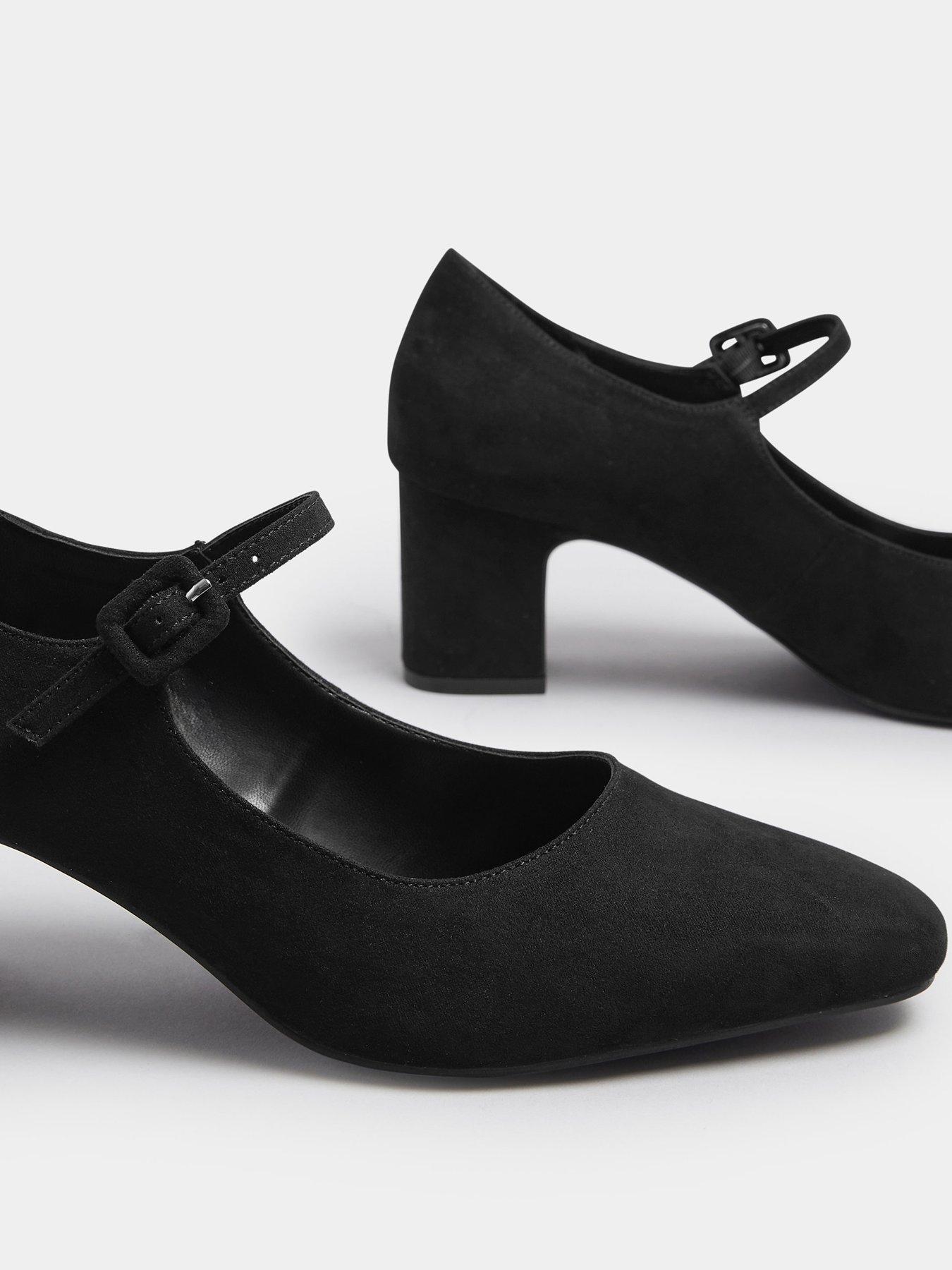 Image 4 of 4 of Long Tall Sally Pointed Toe Block Heel Mary-Jane - Black