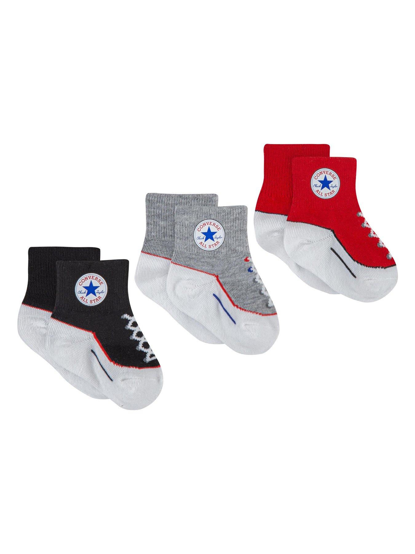  image of converse-infant-unisex-3-pack-gripper-socks-black