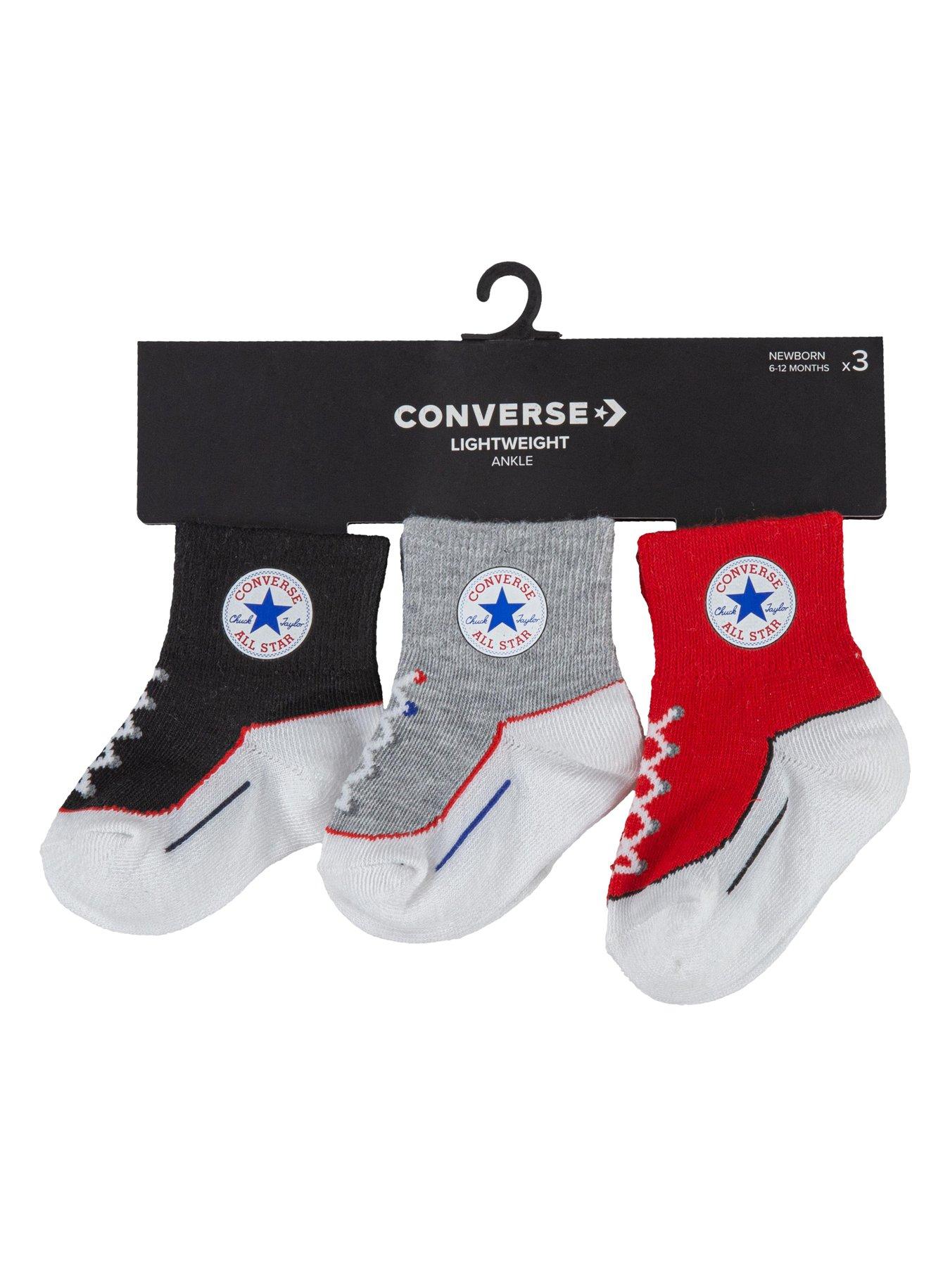  image of converse-infant-unisex-3-pack-gripper-socks-black