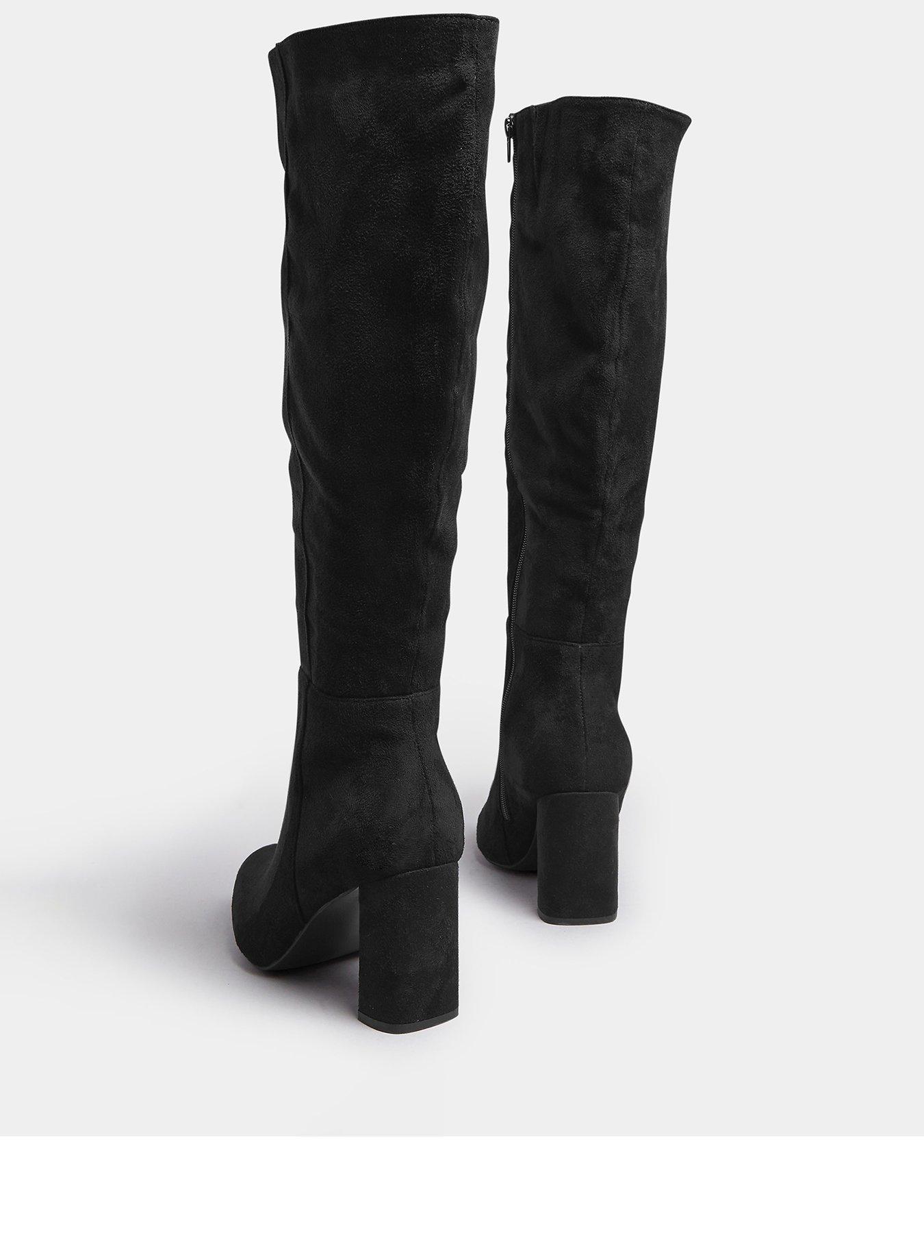 Image 3 of 4 of Yours Wide Fit Heeled Knee High Boot - Black