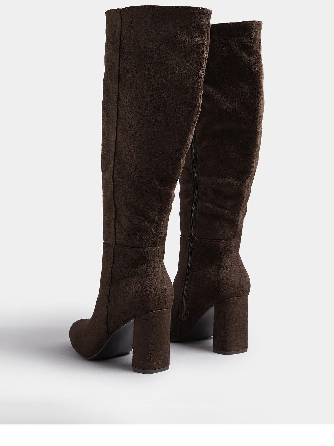 Image 3 of 4 of Yours Extra Wide Fit Heeled Knee High Boot - Brown