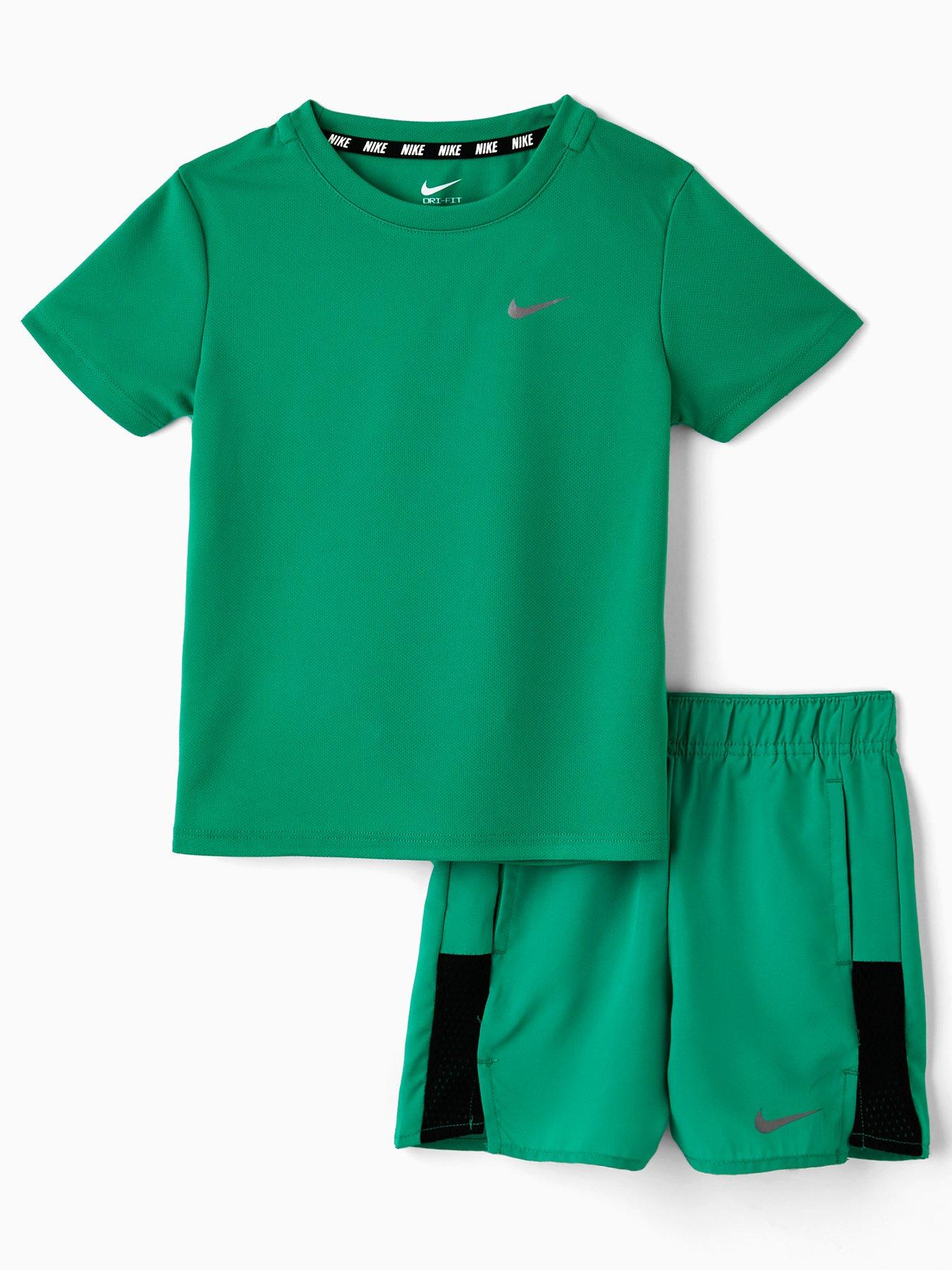  image of nike-kids-boys-miler-challenger-short-and-t-shirt-set-green