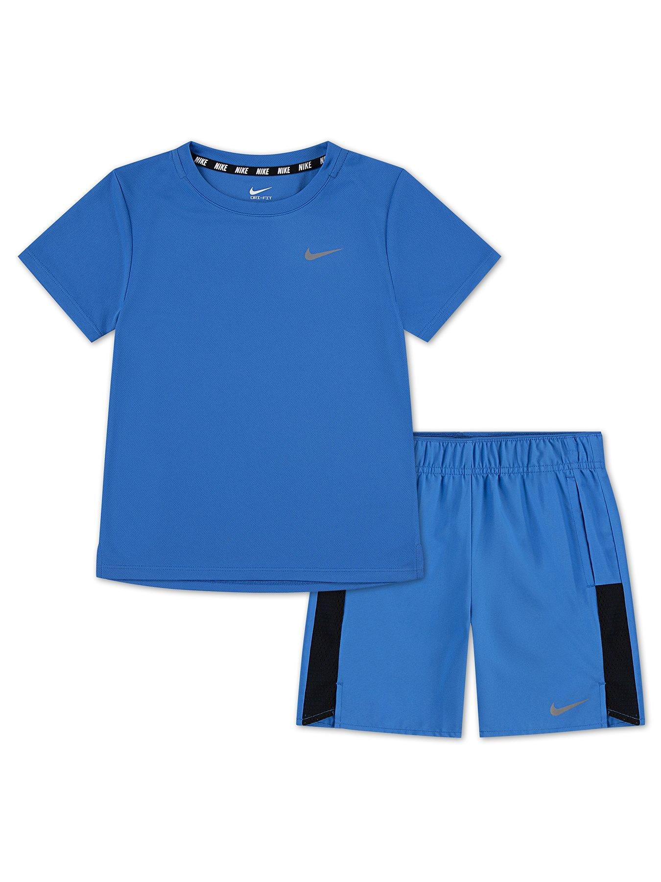  image of nike-kids-boys-miler-challenger-short-and-t-shirt-set-blue