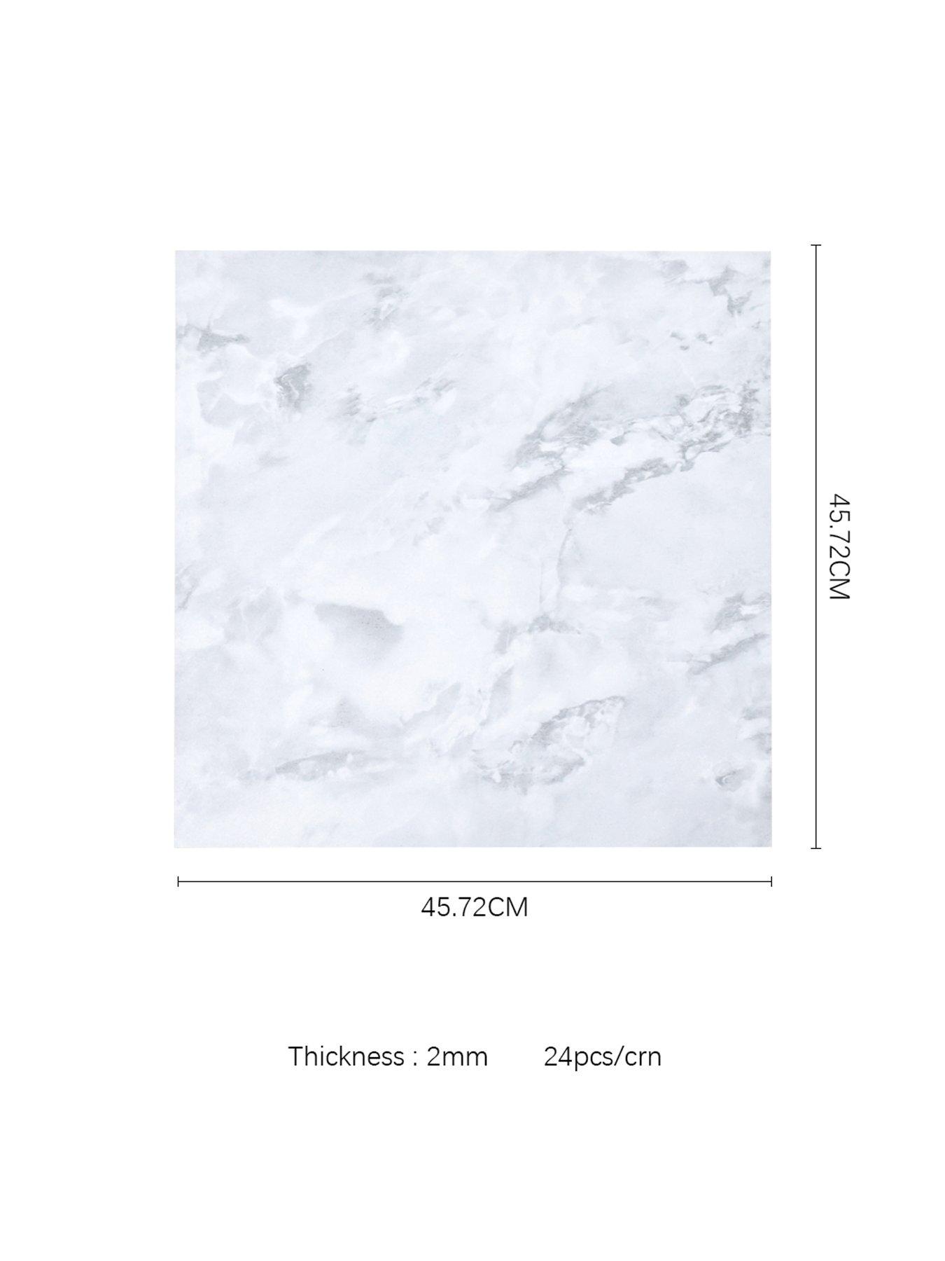 Image 7 of 7 of Living and Home Set Of 24 Square 3d Marble Effect Self Adhesive Pvc Floor Tiles Waterproof Covering 5m&sup2;