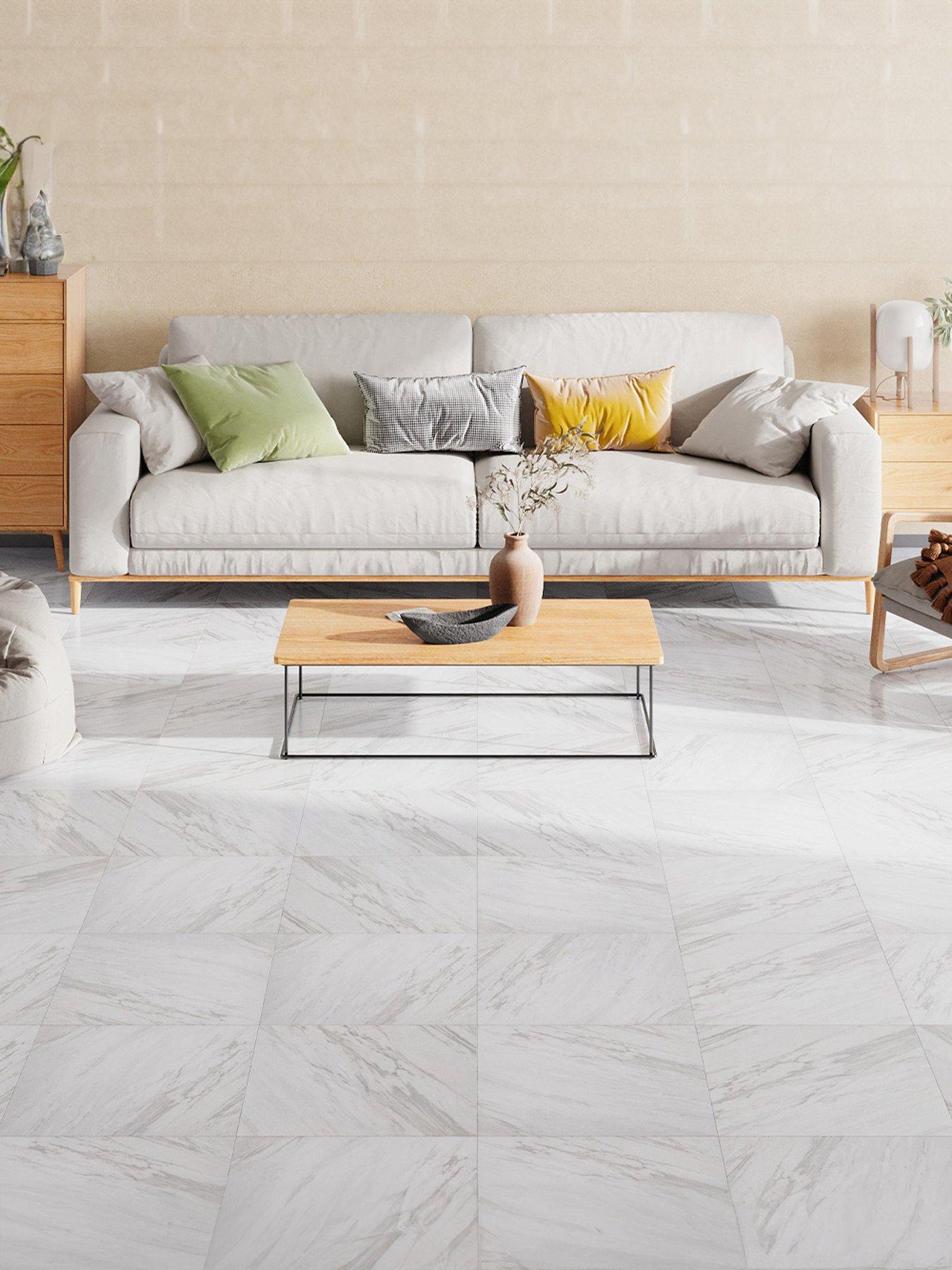 Living and Home Set Of 24 Marble Stone Effect Self Adhesive Pvc Floor Tiles Vinyl Tiles Covering 5m²