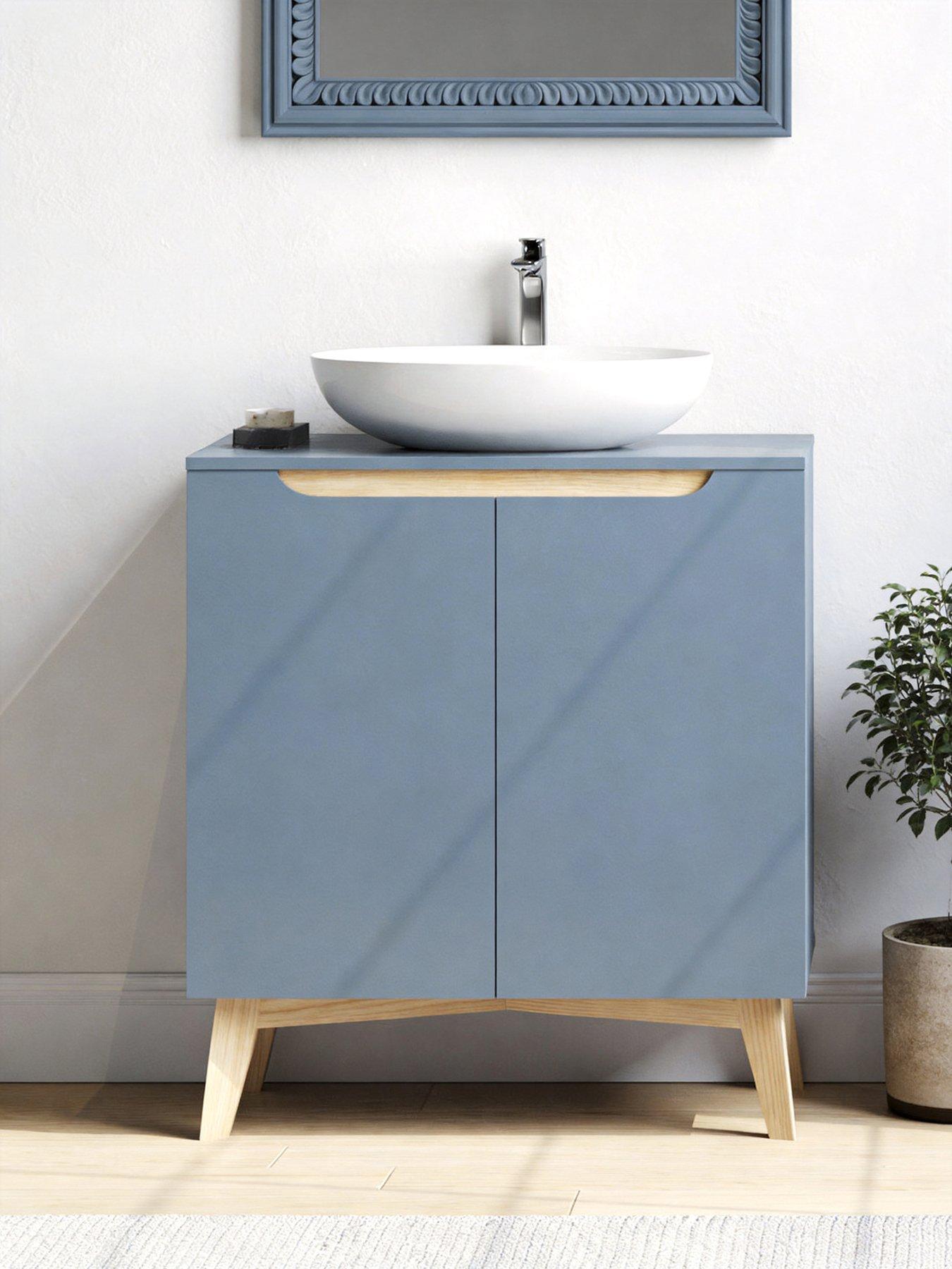 Living and Home Grey Freestanding Under Sink Storage Cabinet 600x300x602mm