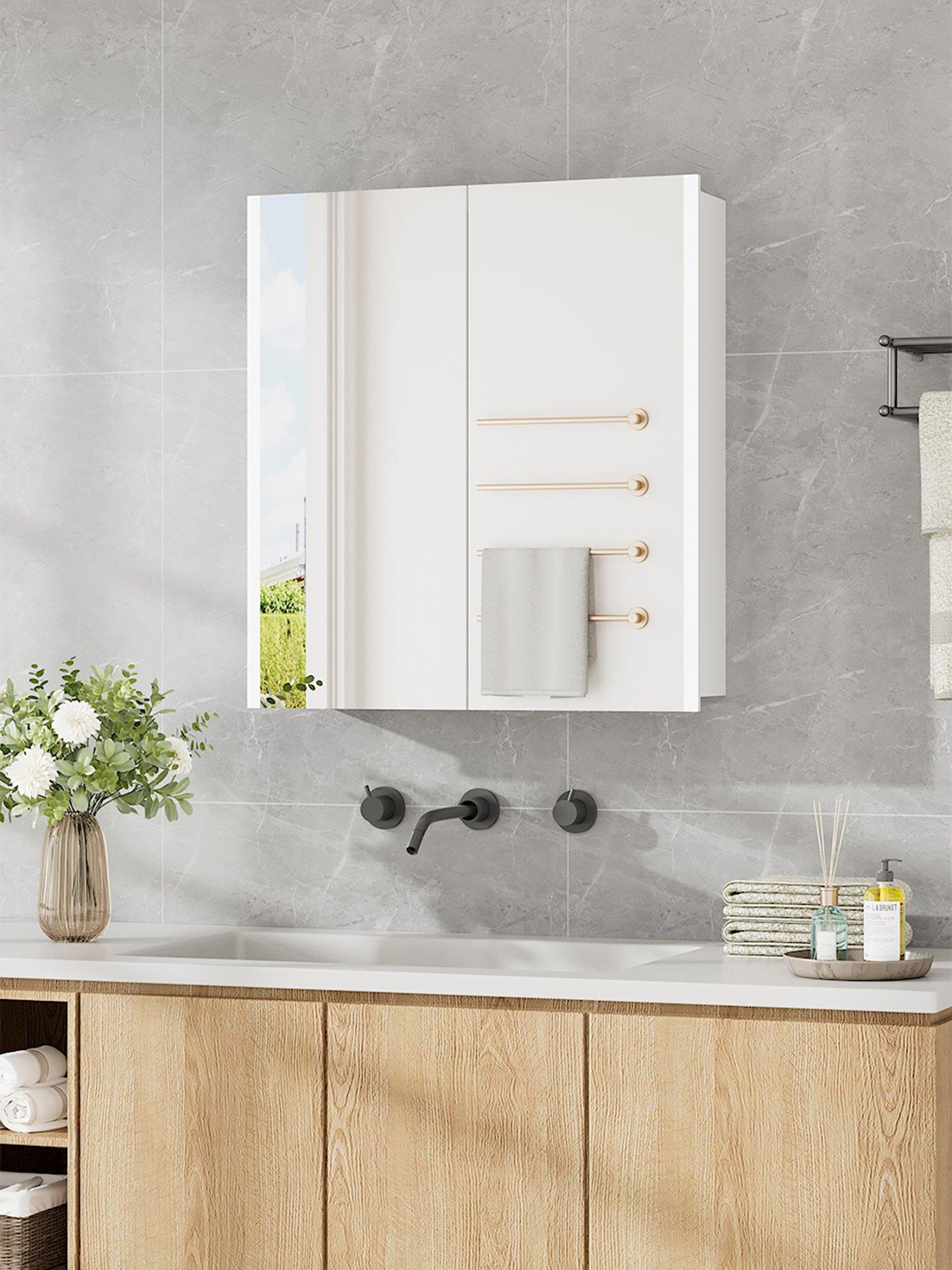 Living and Home LED Mirrored Bathroom Cabinet 650 x 600 mm