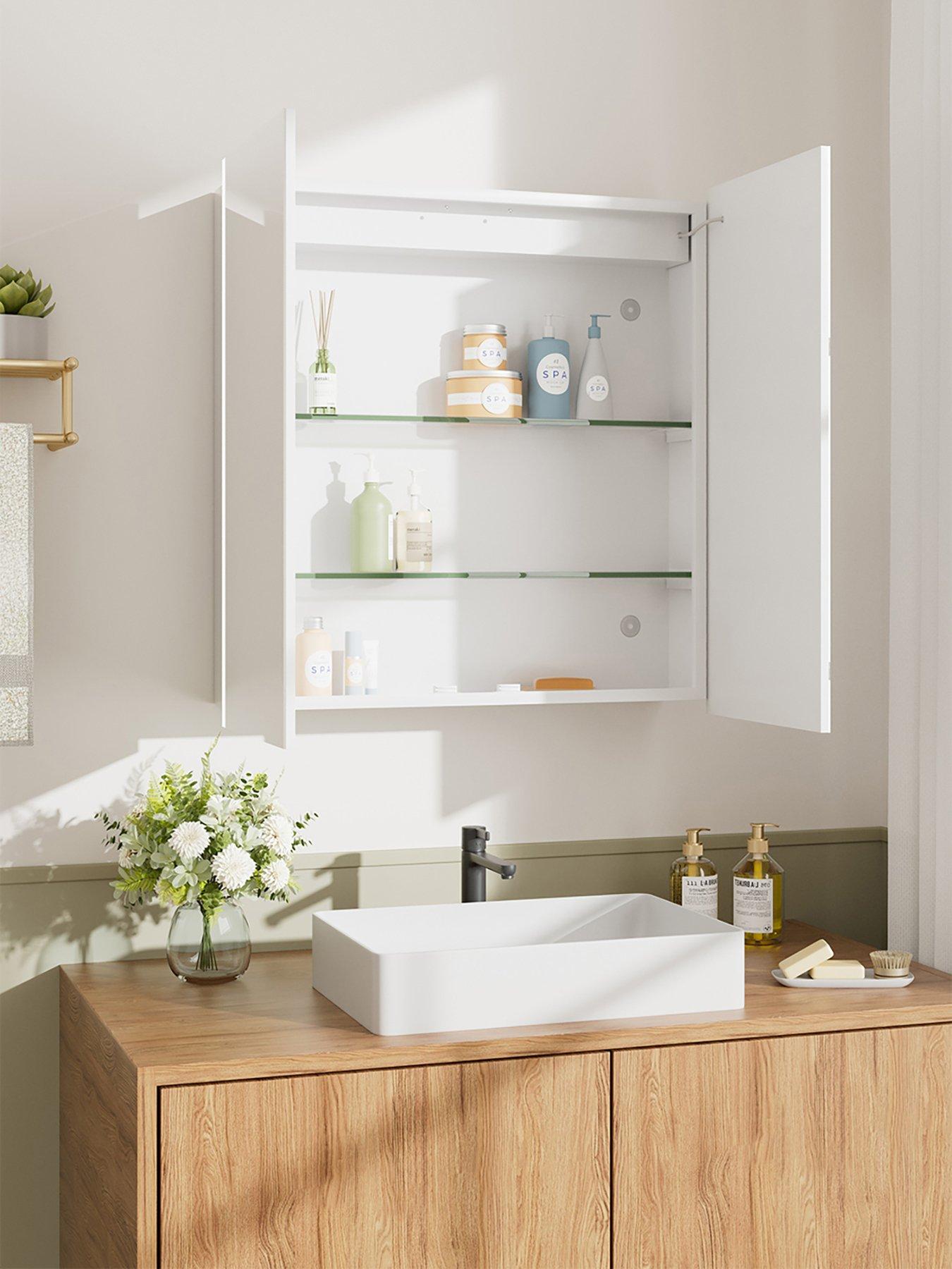 Image 6 of 7 of Living and Home LED Mirrored Bathroom Cabinet 650 x 600 mm