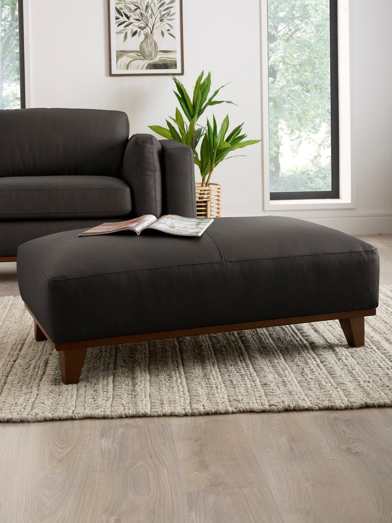 The Very Collection Chiswick Italian Leather Footstool - FSC® Certified