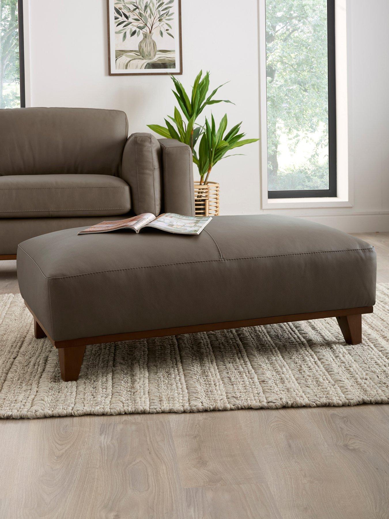The Very Collection Chiswick Italian Leather Footstool