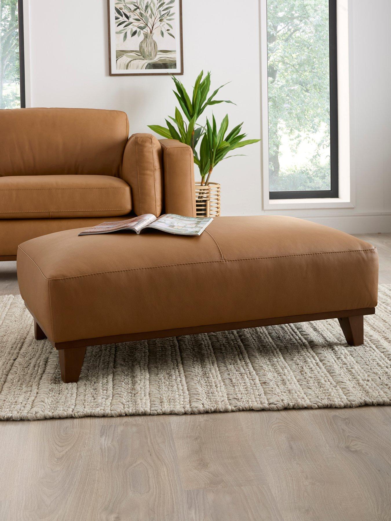 The Very Collection Chiswick Italian Leather Footstool - FSC® Certified