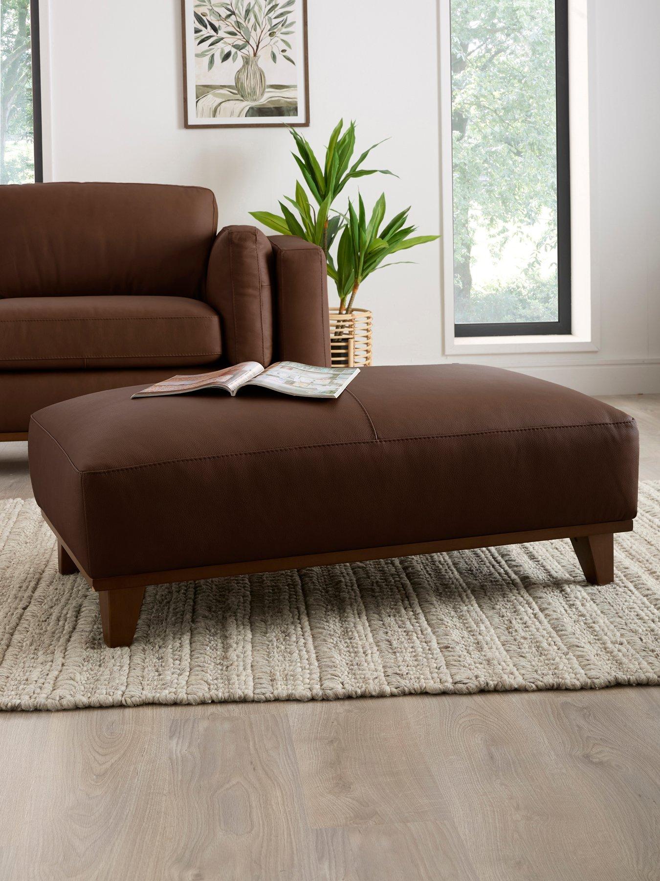 The Very Collection Chiswick Italian Leather Footstool