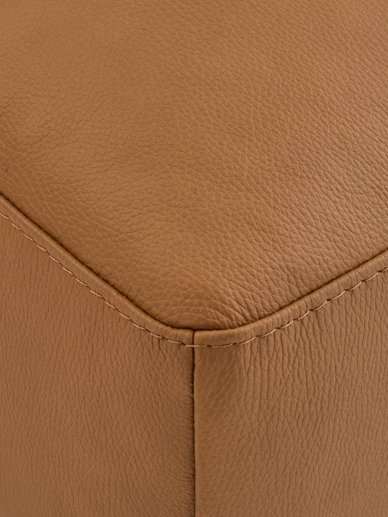 Image 5 of 6 of The Very Collection Chiswick Italian Leather Footstool - FSC&reg; Certified