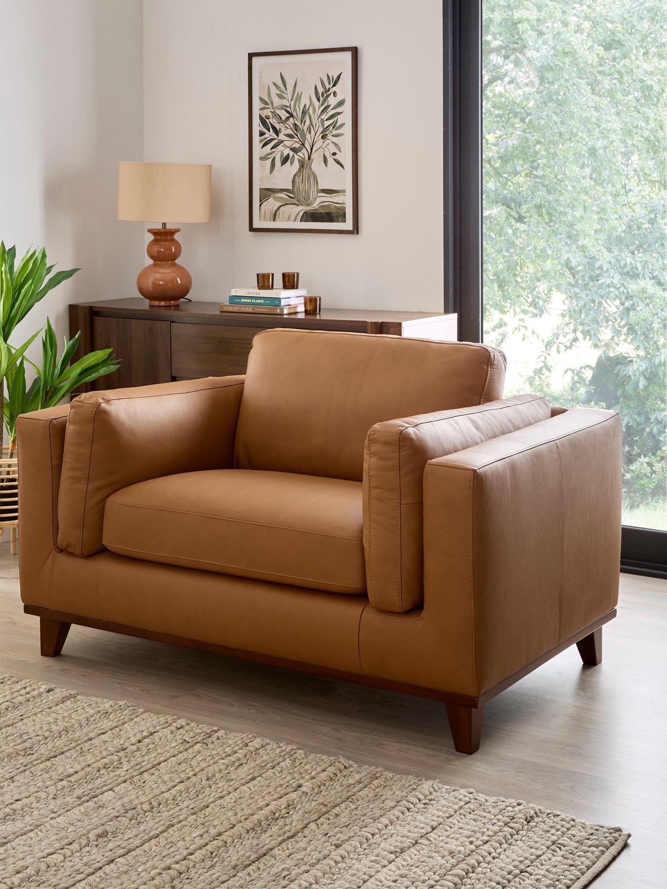 The Very Collection Chiswick Italian Leather Snuggle Chair - FSC® Certified