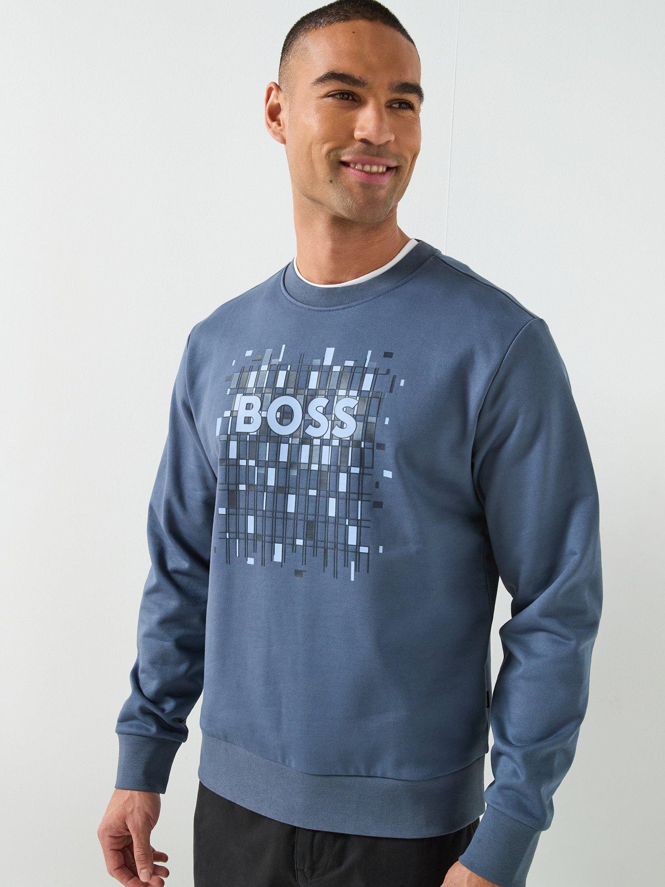 Image 5 of 5 of BOSS C-Soleri Graphic Logo Crew Sweater - Blue