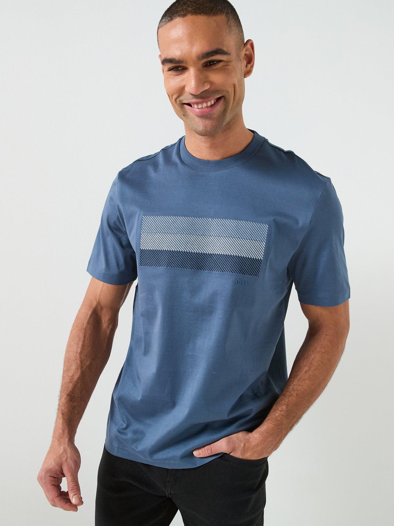 BOSS C-Taut 10 Large Embroidered Corp Flag T-Shirt - Blue