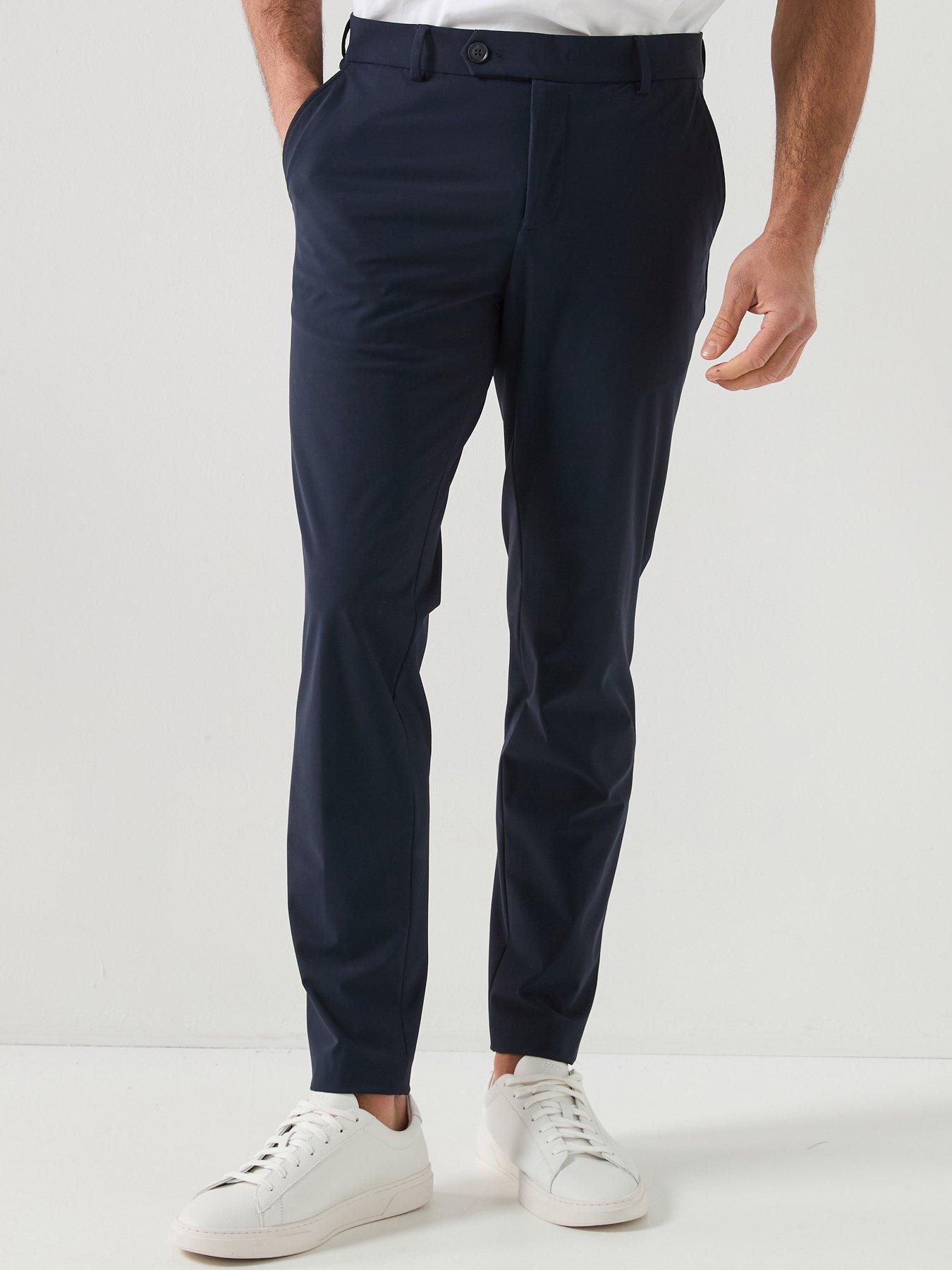 BOSS P-genius Tech Travel Suit Trousers - Navy