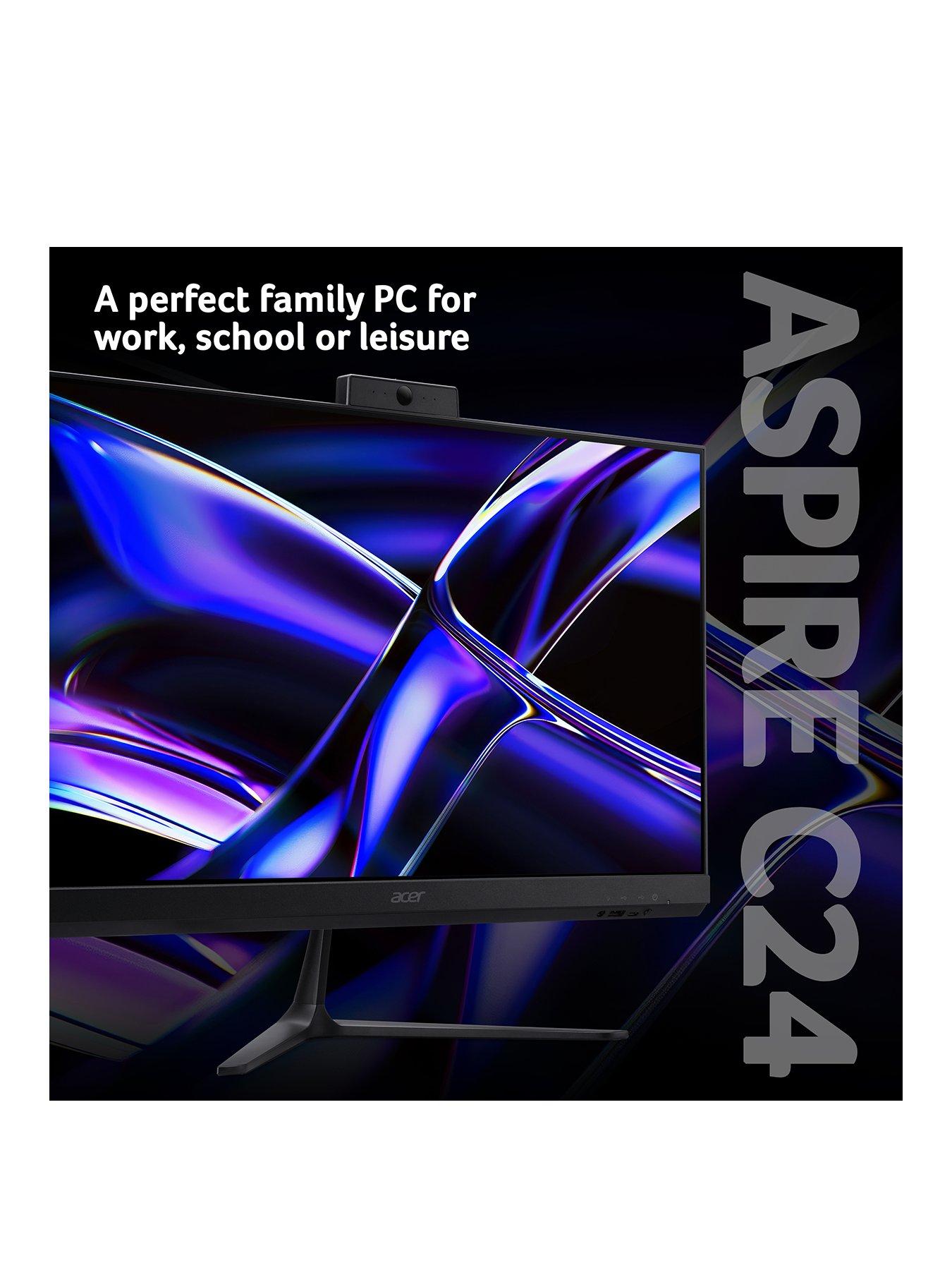  image of acer-aspire-c24-2g-aio-desktop-intel-n150-8gb-ram-256gb-238in-black