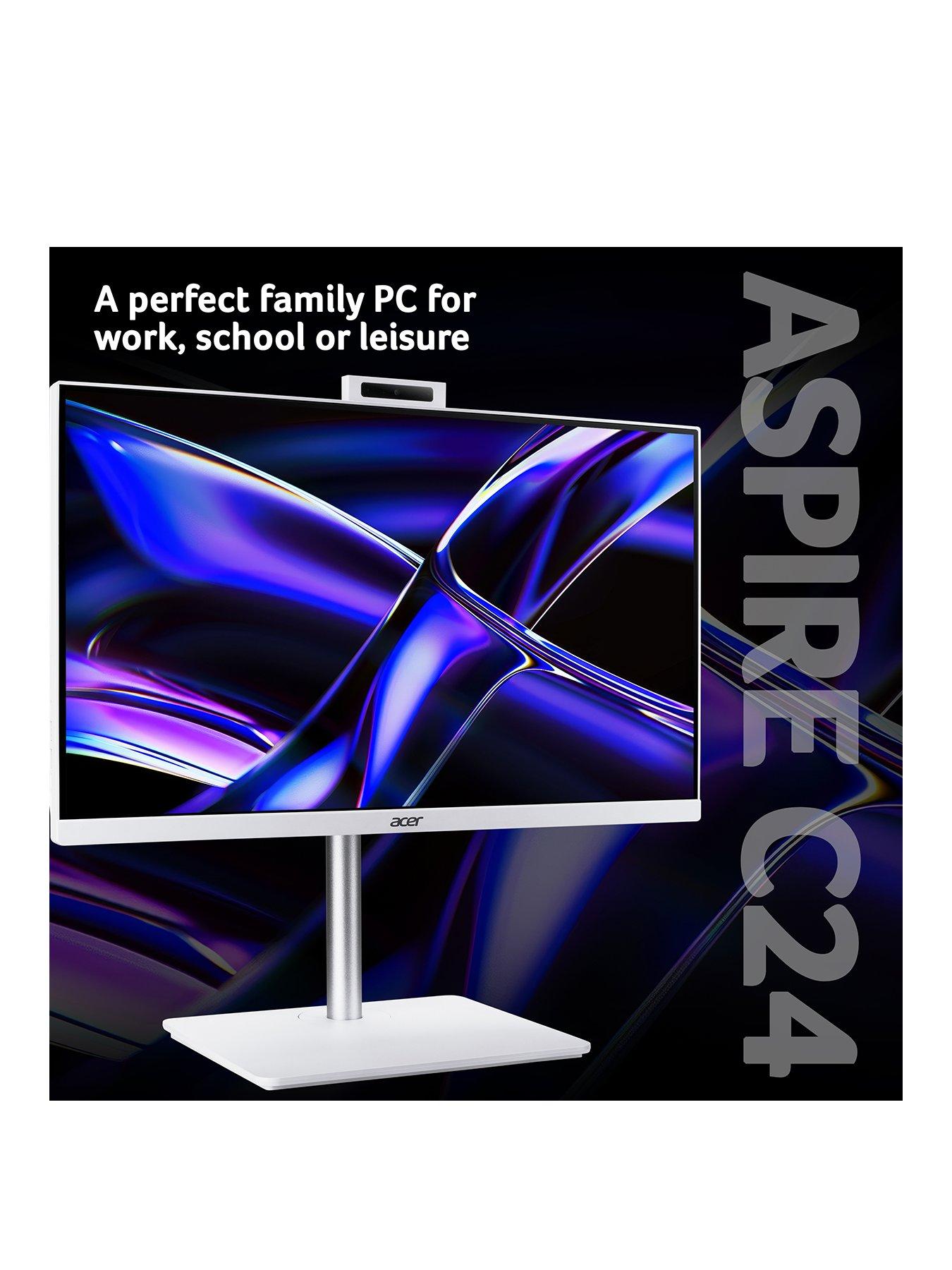stillFront image of acer-aspire-c24-a-aio-desktop-intel-core-i5-8gb-ram-1tb-24in-white