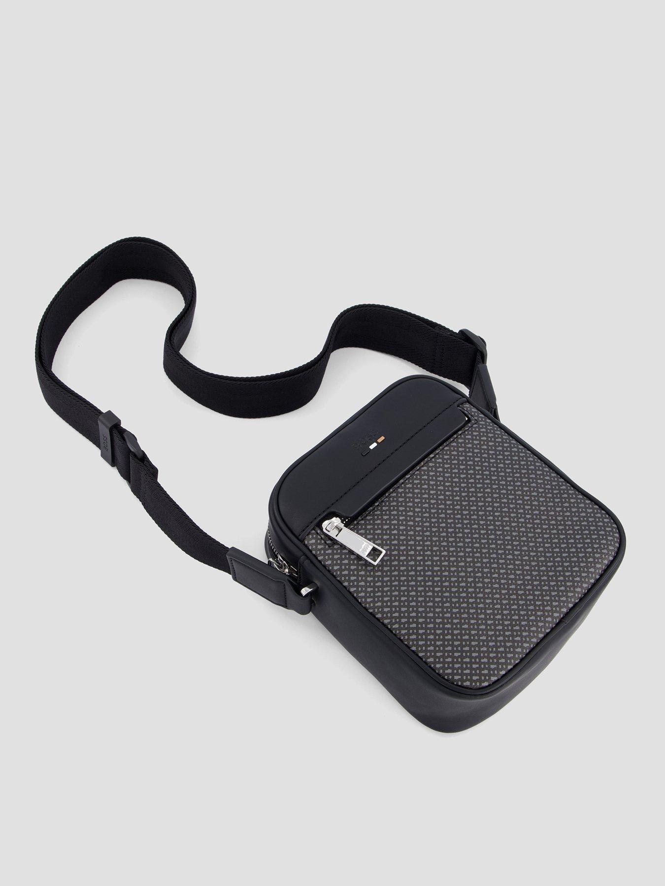 Image 2 of 4 of BOSS Ray Monogram PU Crossbody Bag - Black