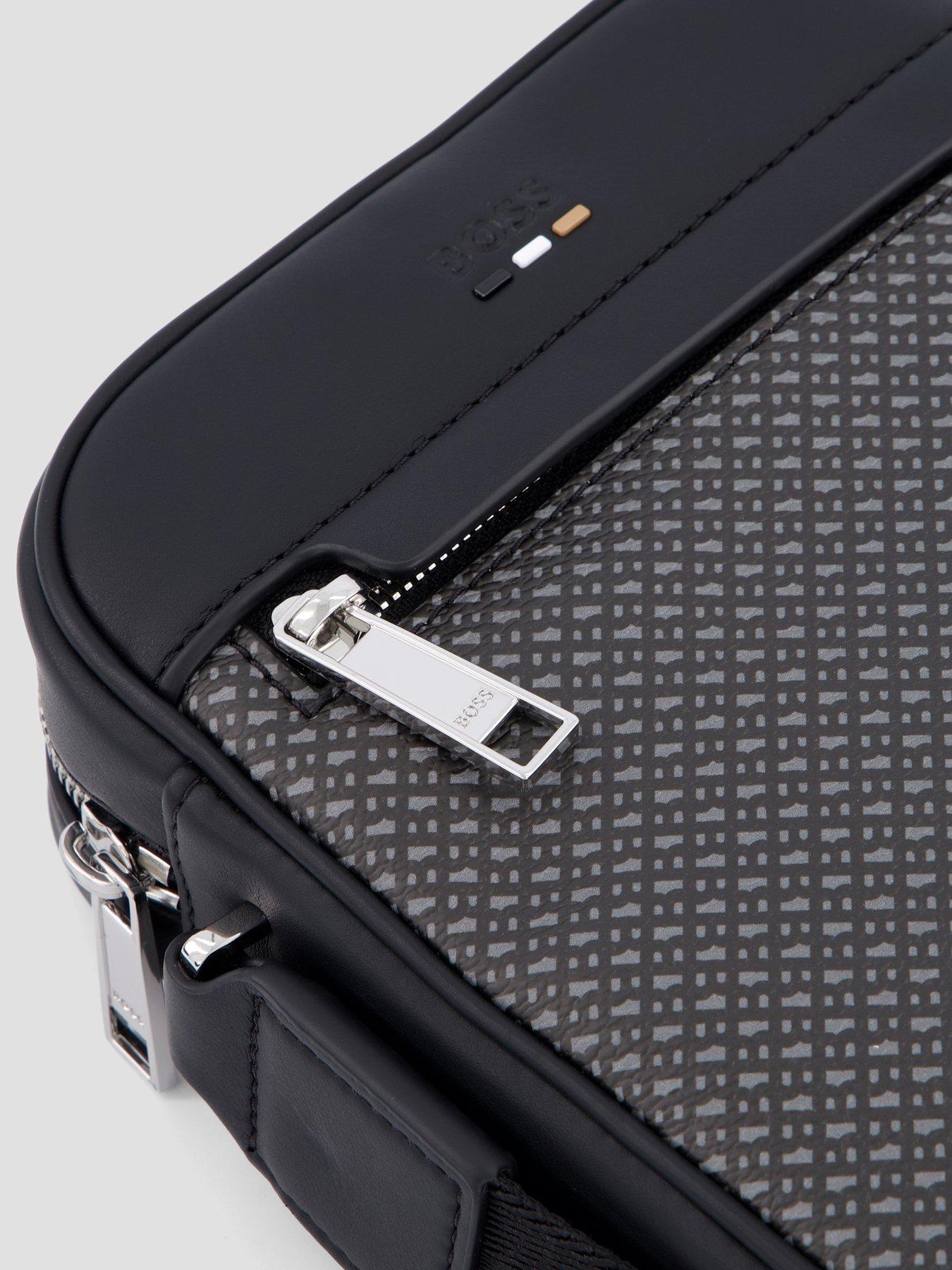 Image 3 of 4 of BOSS Ray Monogram PU Crossbody Bag - Black