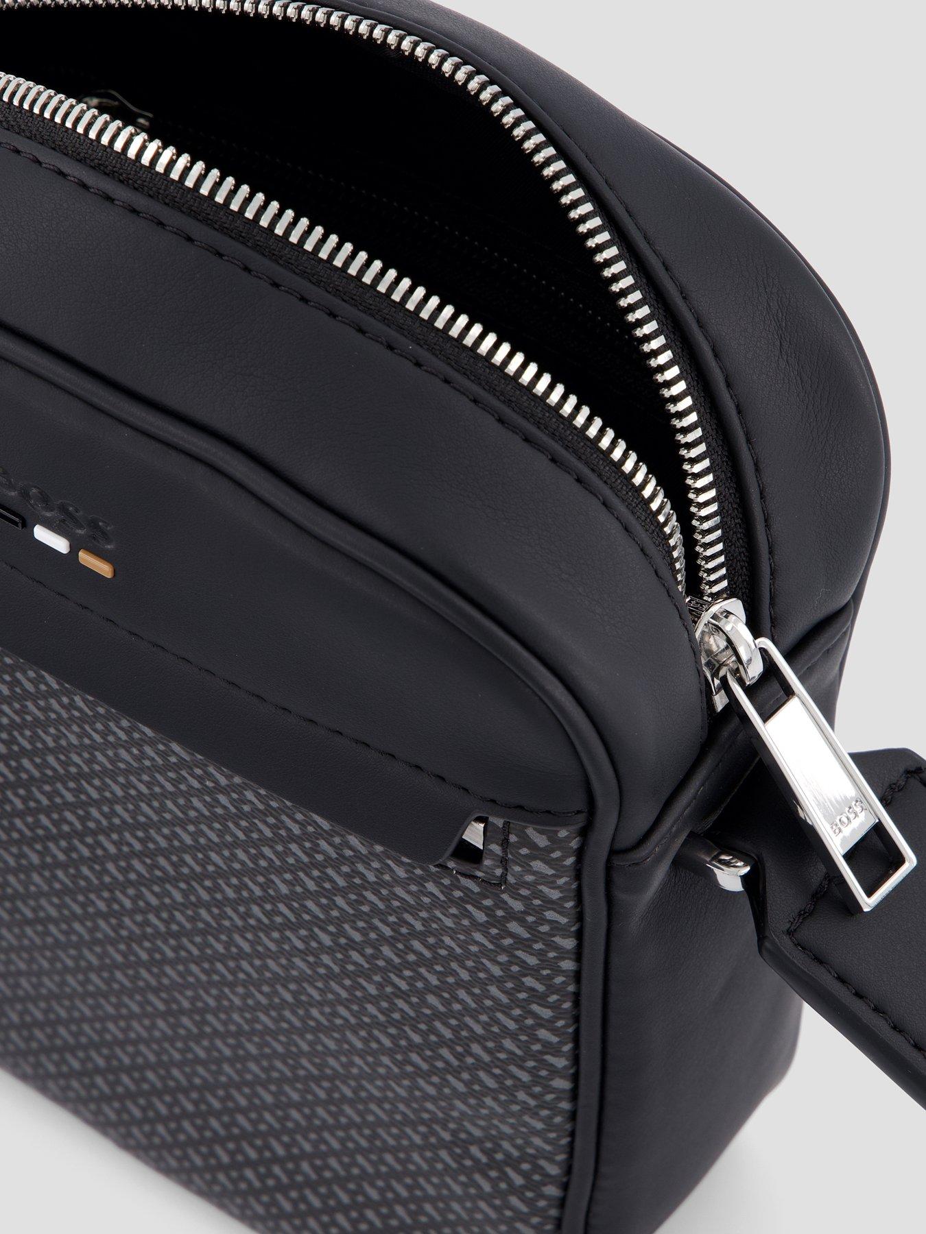 Image 4 of 4 of BOSS Ray Monogram PU Crossbody Bag - Black
