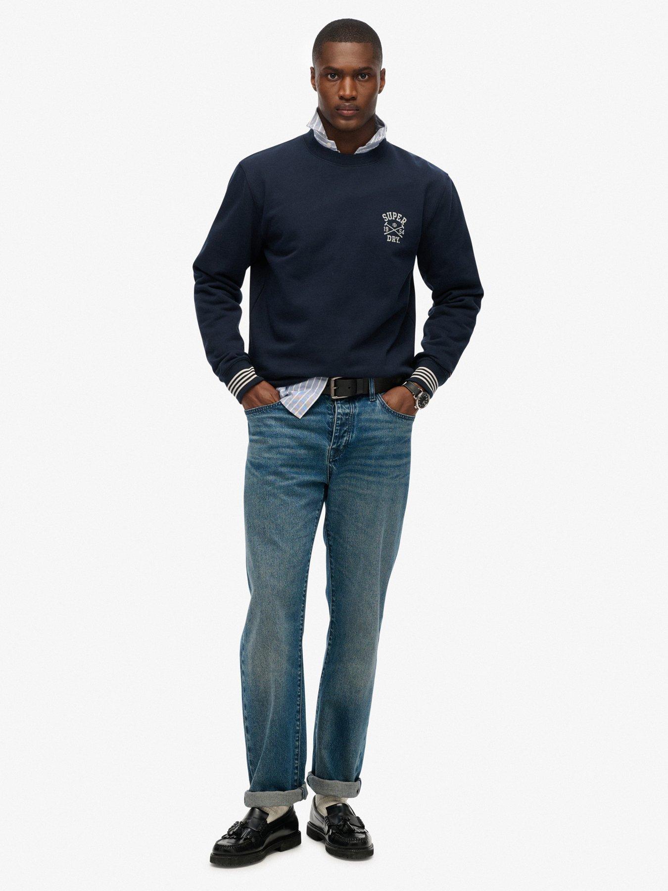 Image 3 of 6 of Superdry Athletic Club Crew Sweat - Navy