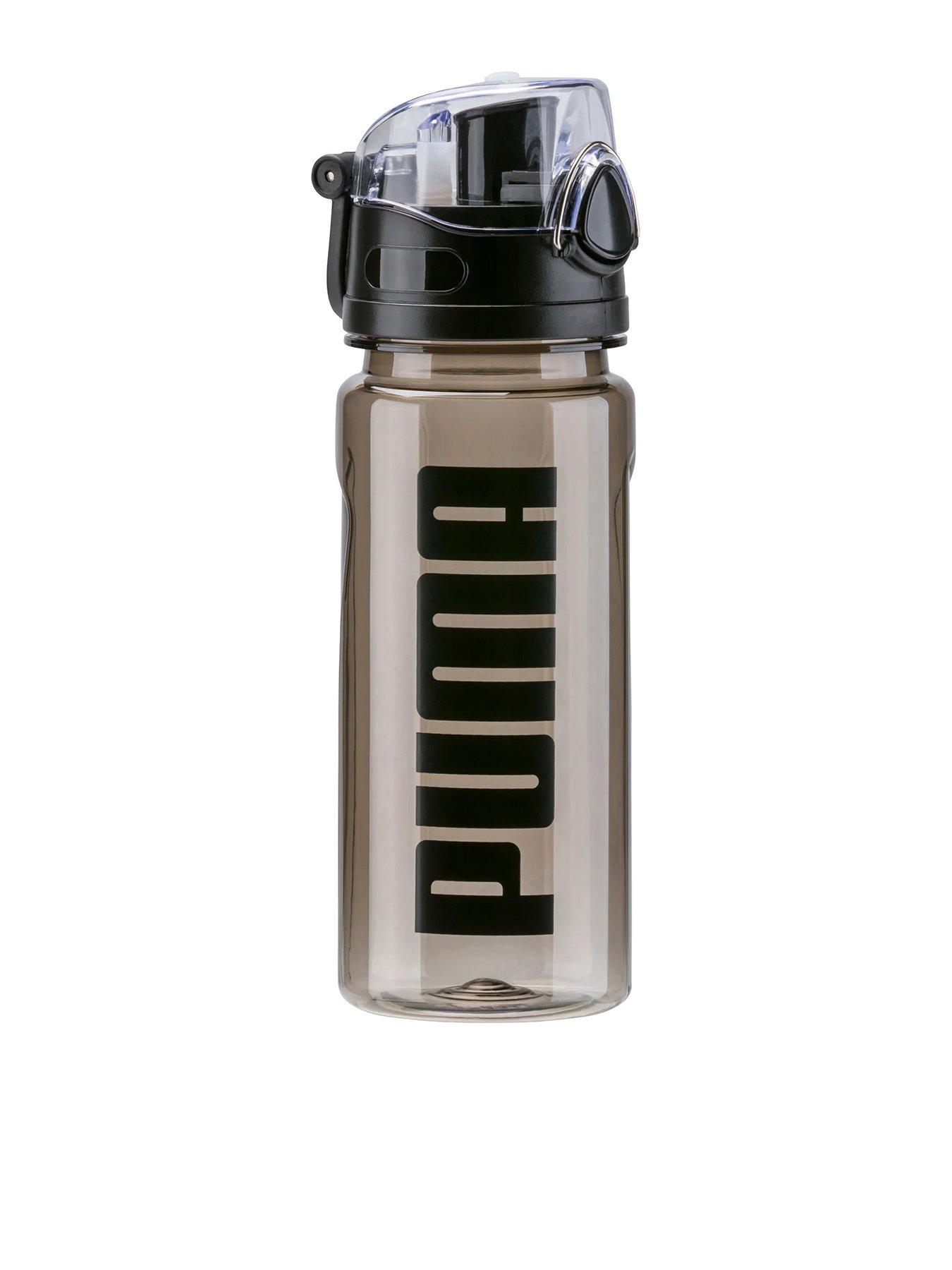 front image of puma-unisex-training-waterbottle-black