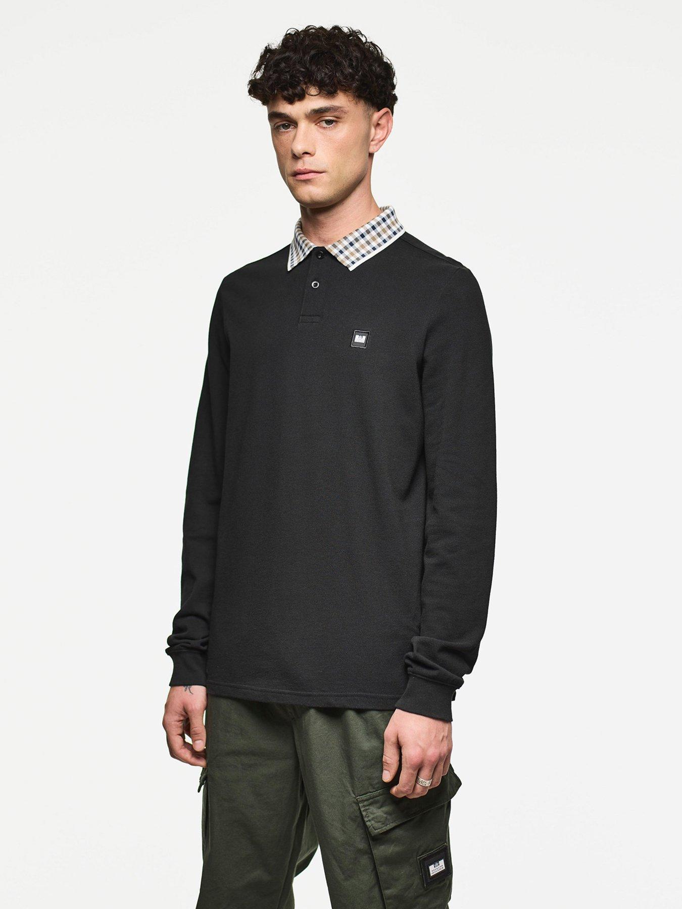 undefined Lindley Long Sleeve Polo Shirt - Black