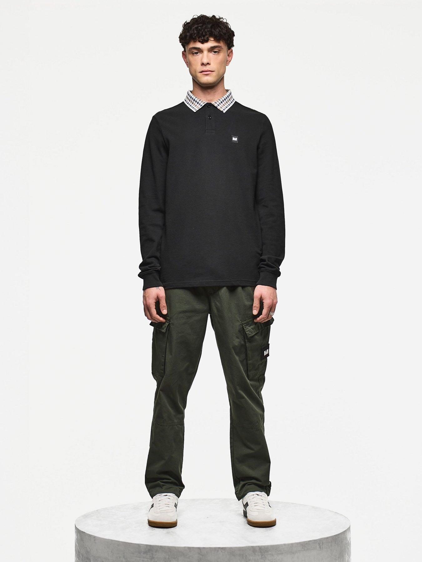 Image 2 of 6 of Weekend Offender Lindley Long Sleeve Polo Shirt - Black