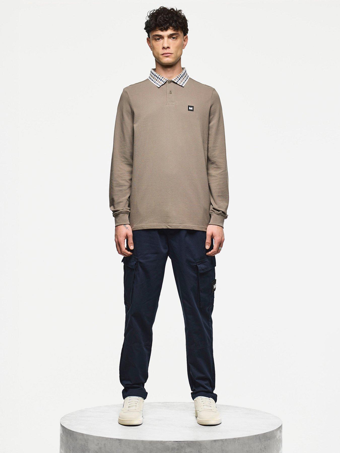 Image 2 of 6 of Weekend Offender Lindley Long Sleeve Polo Shirt - Brown
