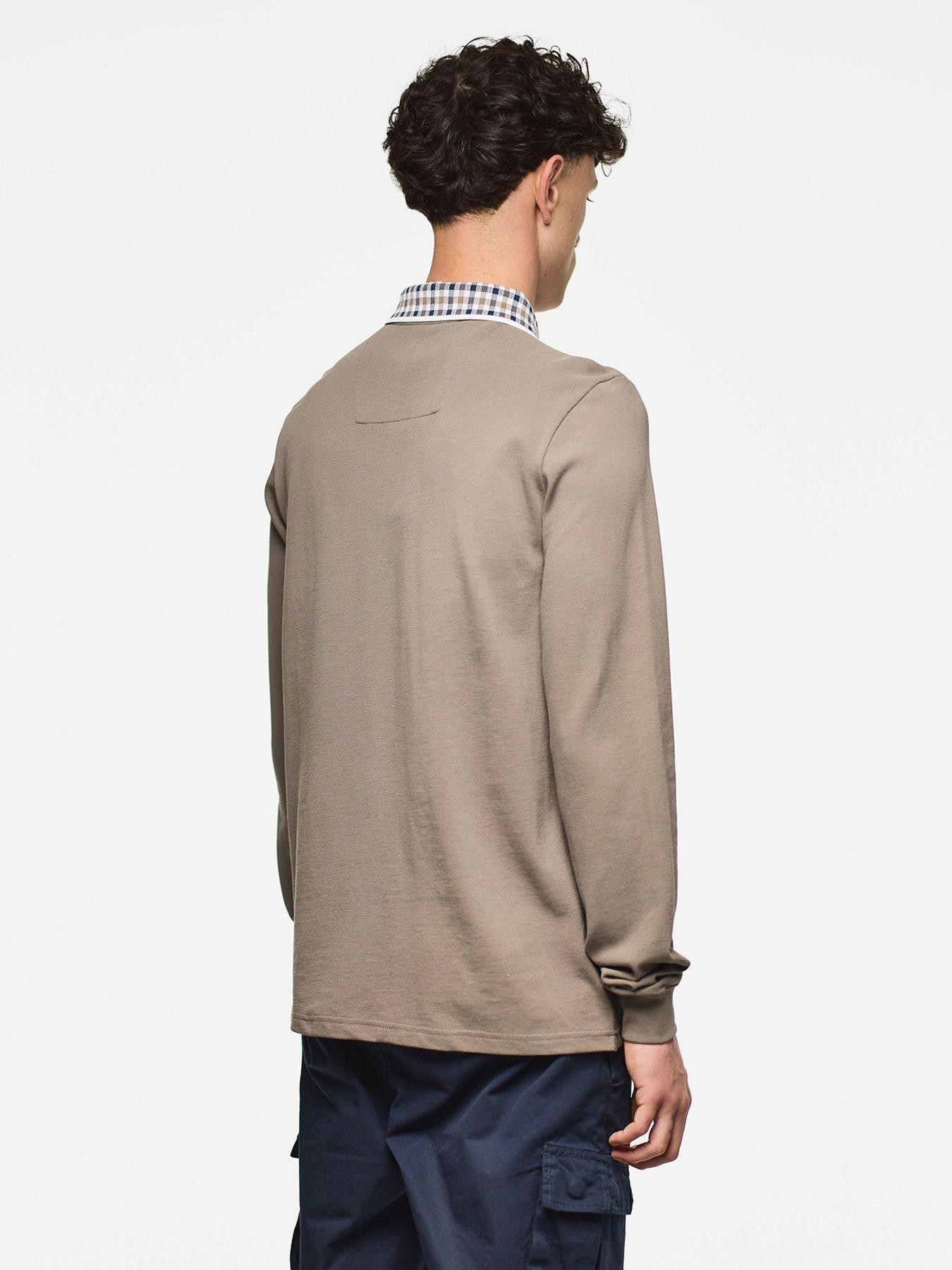 Image 3 of 6 of Weekend Offender Lindley Long Sleeve Polo Shirt - Brown
