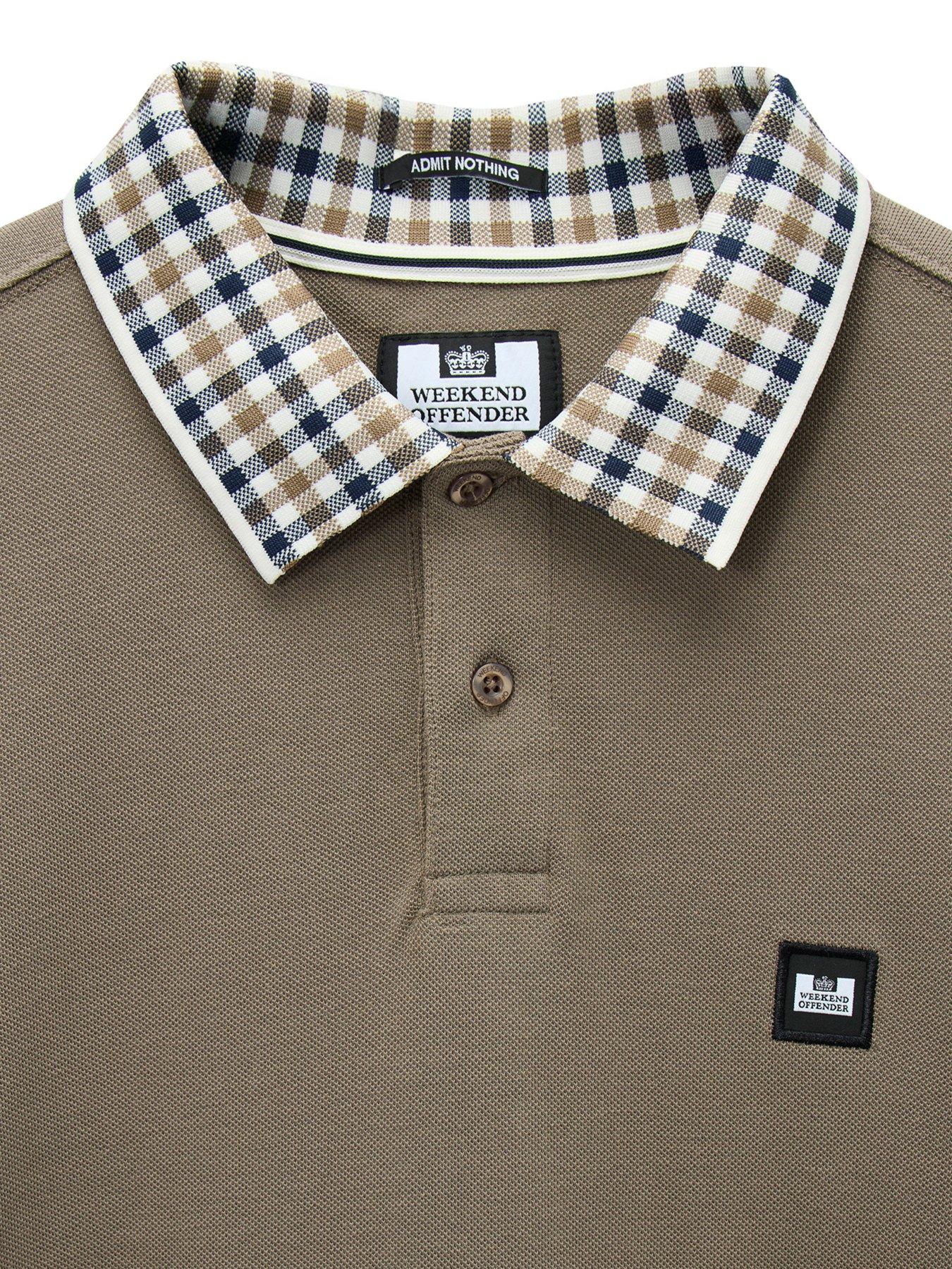 Image 5 of 6 of Weekend Offender Lindley Long Sleeve Polo Shirt - Brown