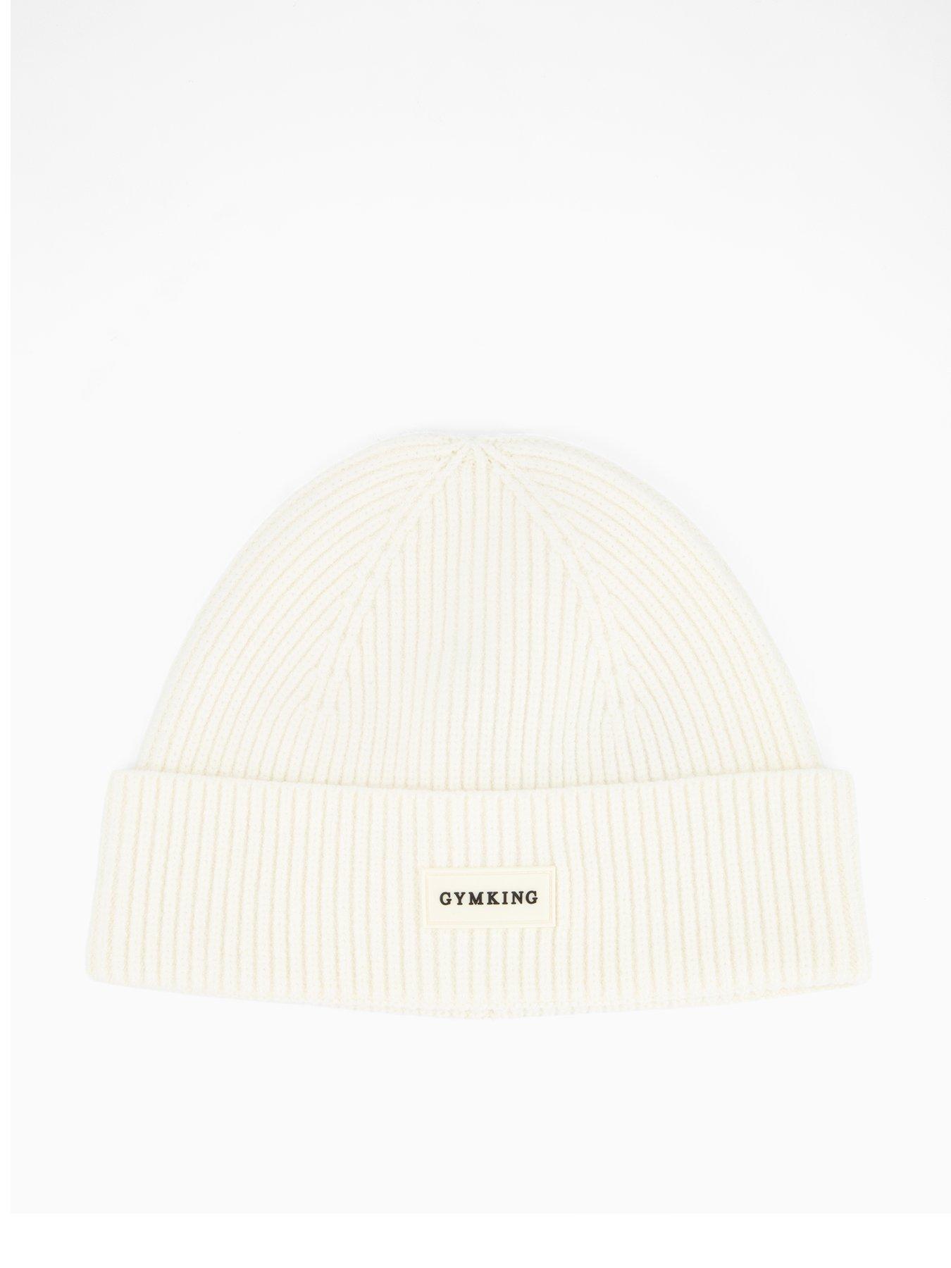 Gym King Women's Rubber Badge Beanie - Cream