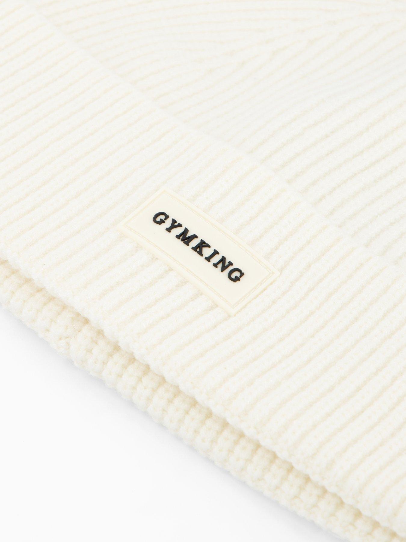 Image 3 of 4 of Gym King Women's Rubber Badge Beanie - Cream