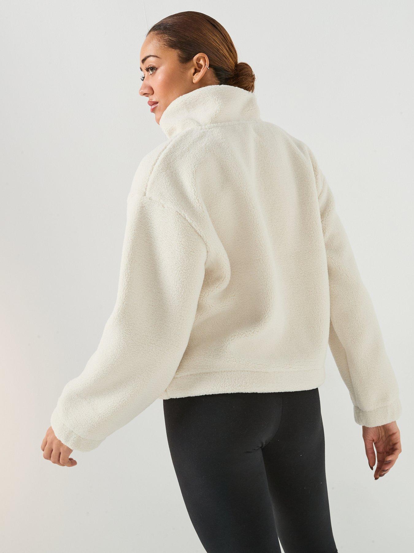 Image 2 of 4 of Gym King Women's Linear Borg 1/4 Zip Fleece - Cream