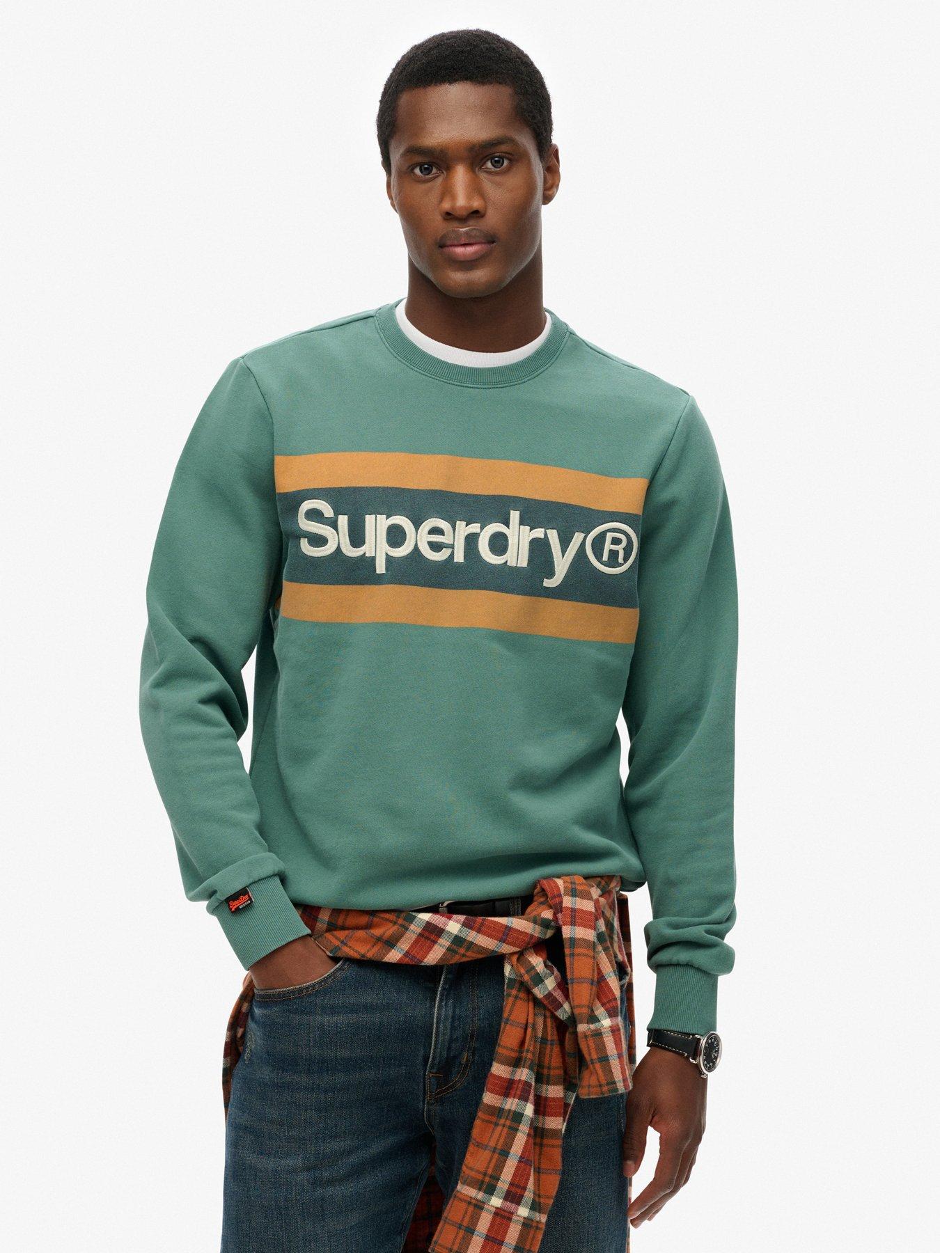 undefined Core Logo Stripe Relaxed Fit Sweat - Green