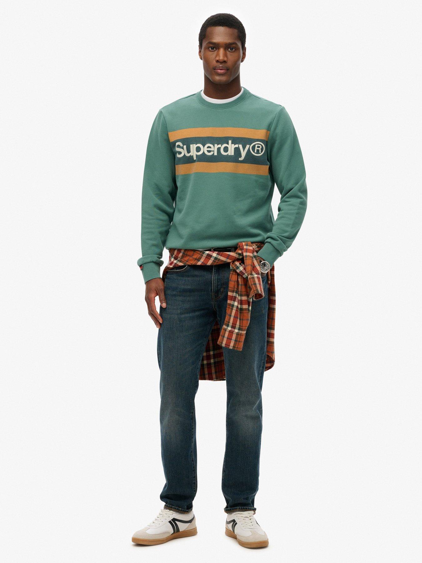 Image 3 of 4 of Superdry Core Logo Stripe Relaxed Fit Sweat - Green